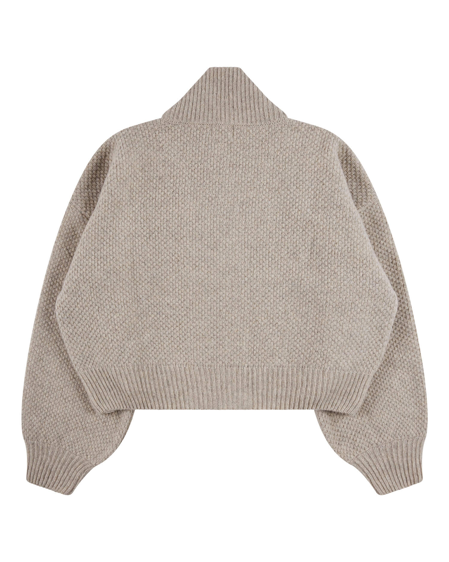 Beige wool bomber jacket made from 100% recycled raw materials by Matona