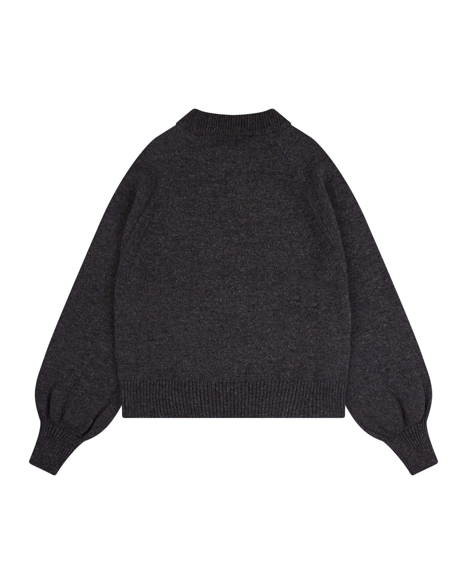 Grauer Pullover Raglan aus Bio-Baumwolle & Bio-Merinowolle von Matona