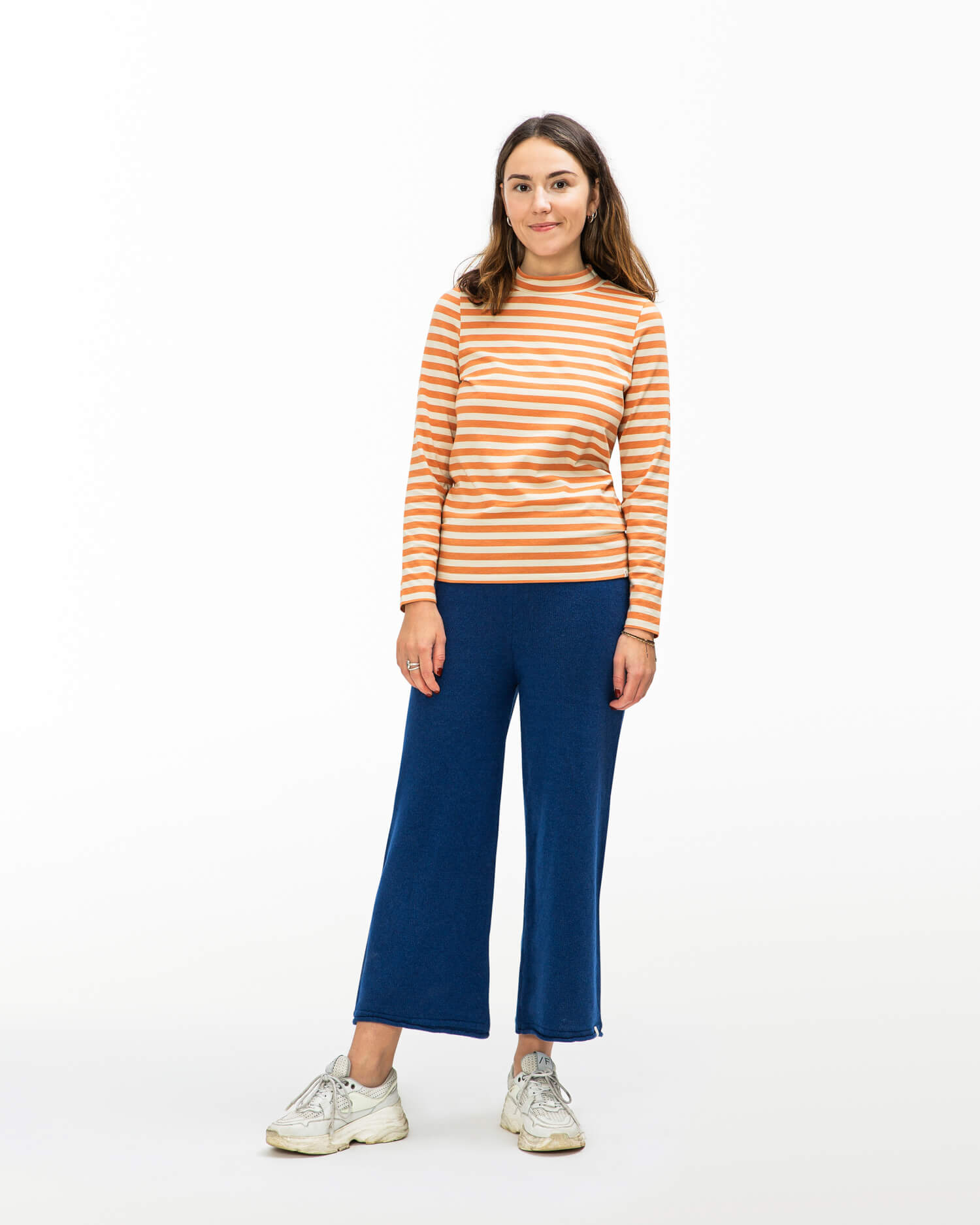 Orange gestreiftes Langarmshirt aus Bio-Baumwolle von Matona