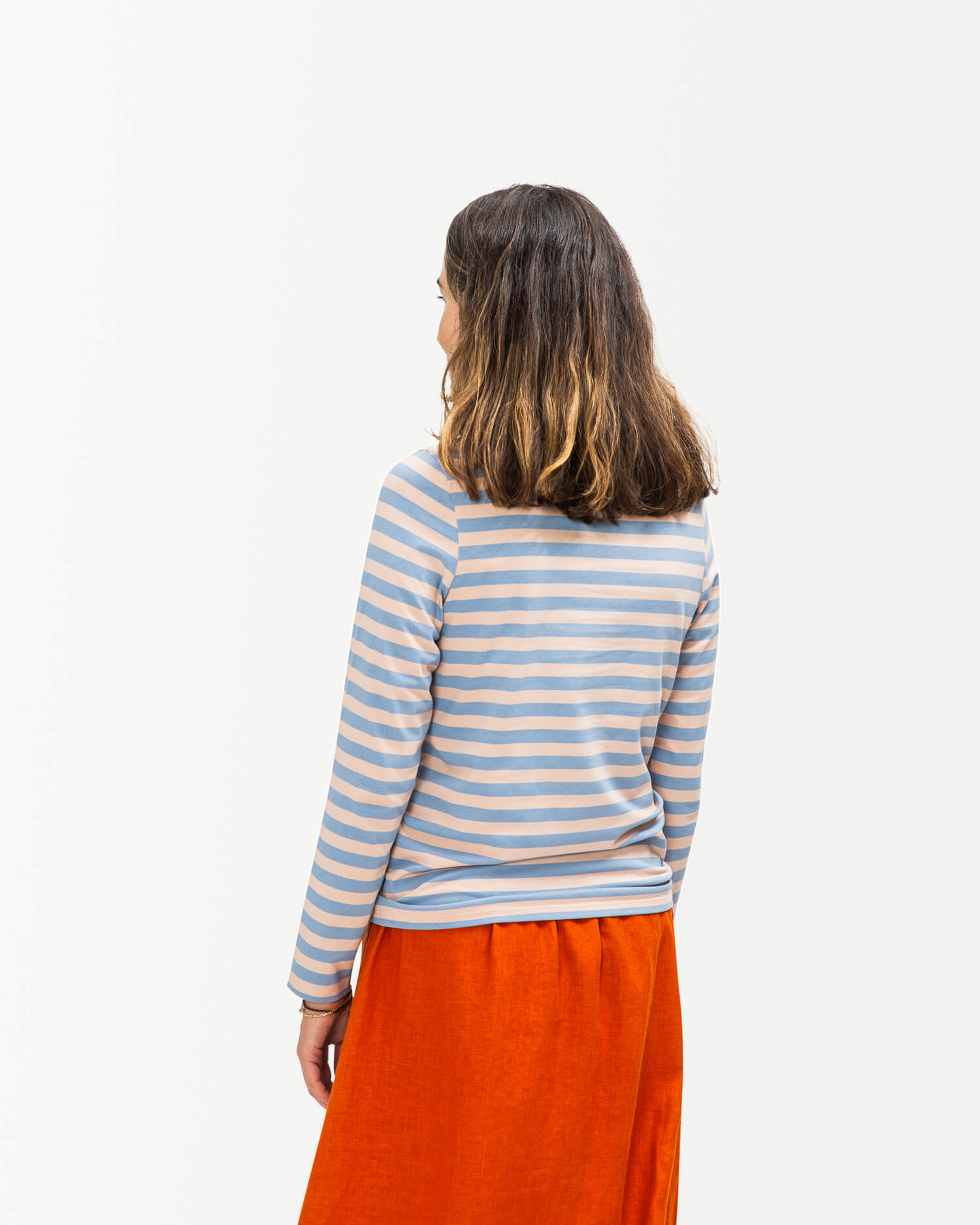 Striped long-sleeved shirt made of organic cotton mix by Matona