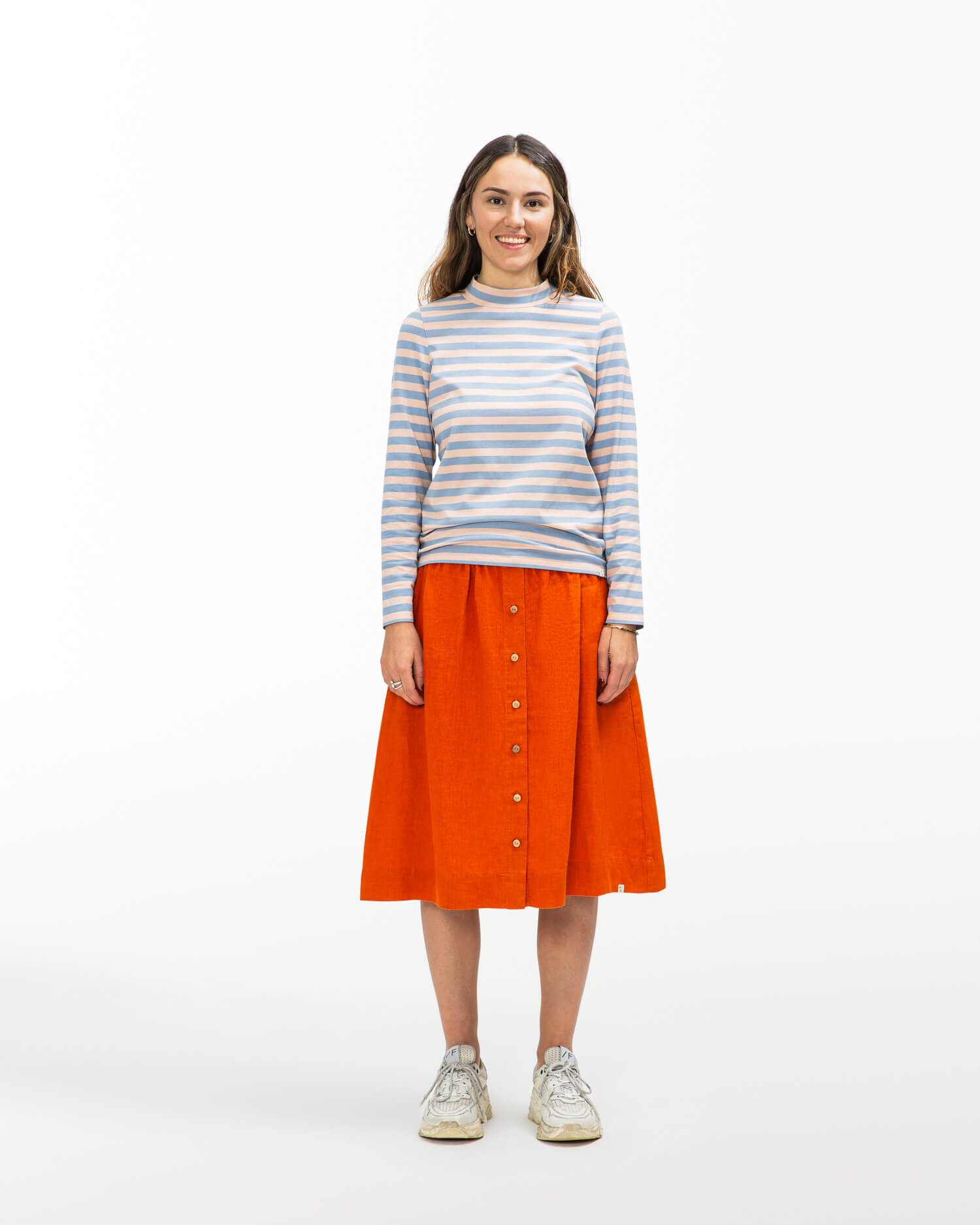 Striped long-sleeved shirt made of organic cotton mix by Matona