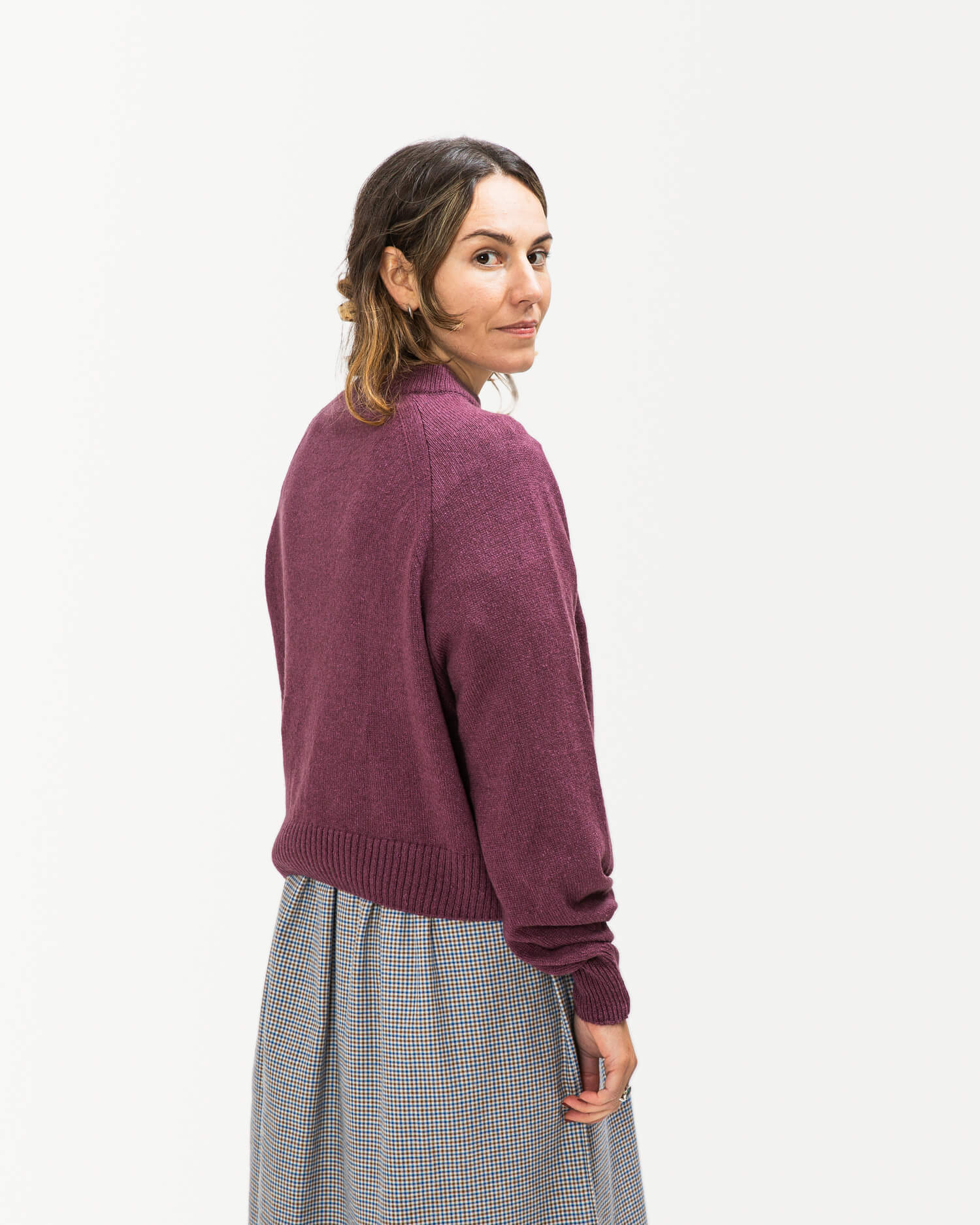 Purple organic cotton raglan sweater from Matona