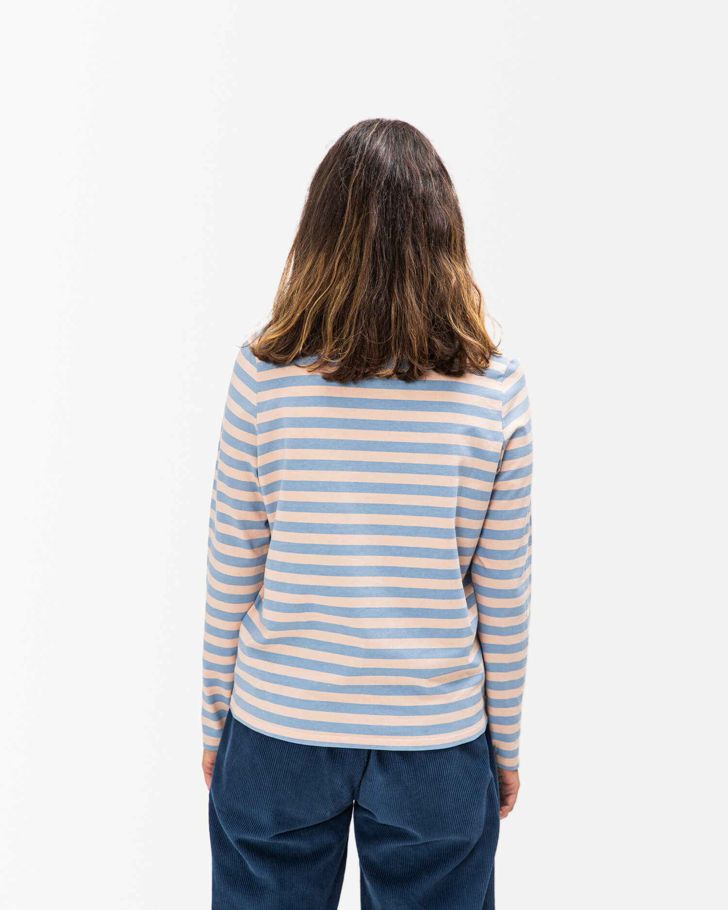 Blau gestreiftes Langarmshirt aus 100% Bio-Baumwolle von Matona