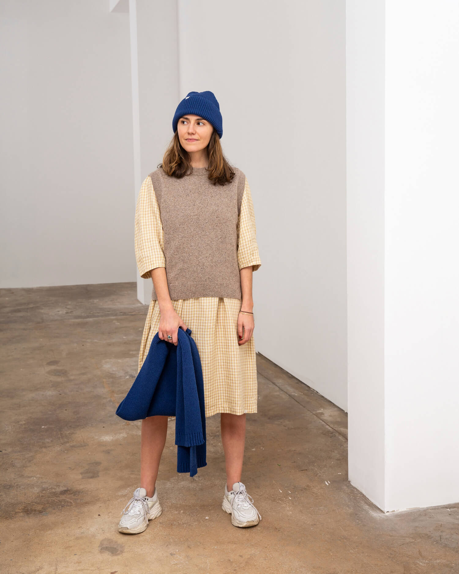 Gilet pull marron clair en mélange de laine et soie de Matona