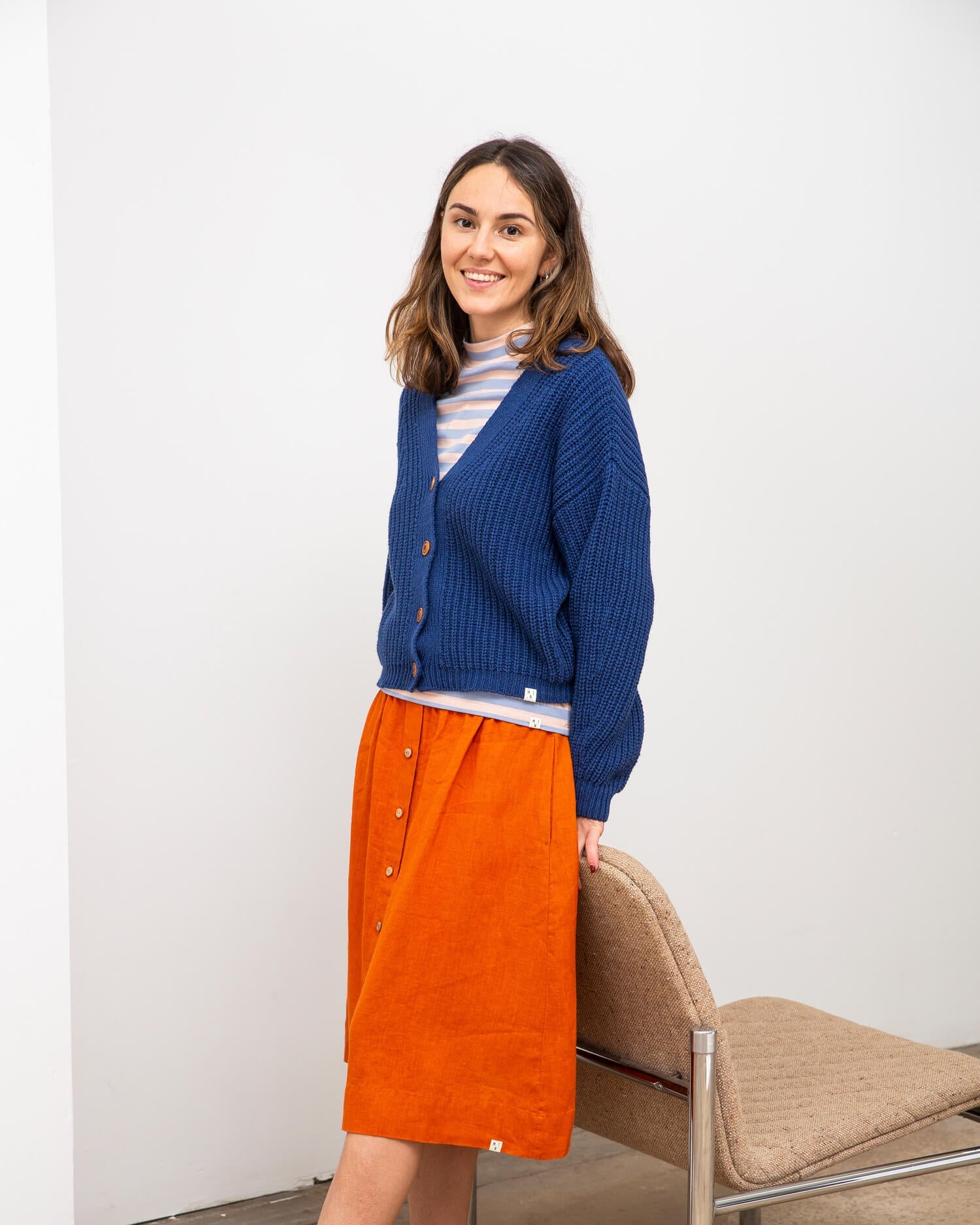 Orange skirt midi made from 100% by Matona