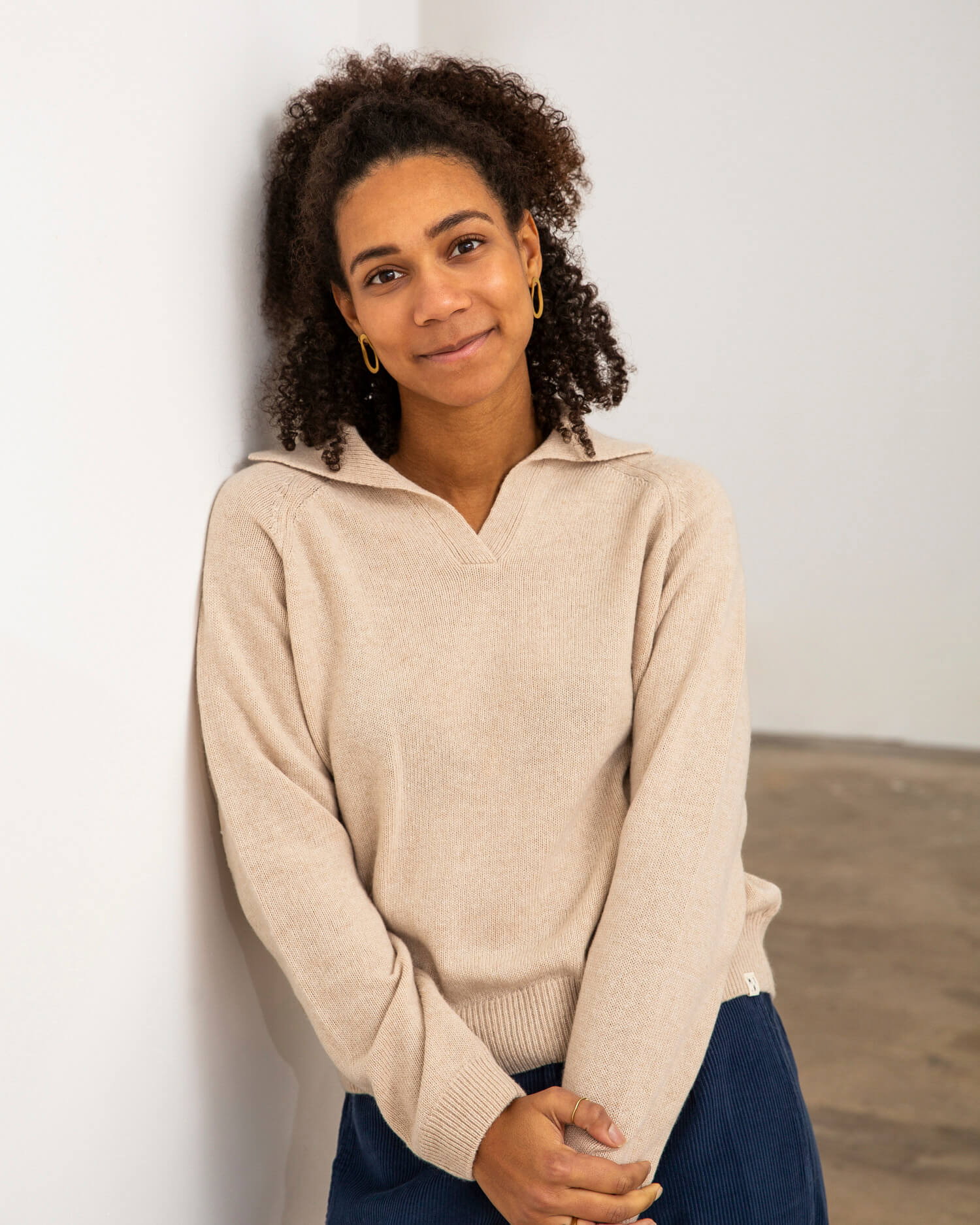 Beige sweater made from recycled wool by Matona