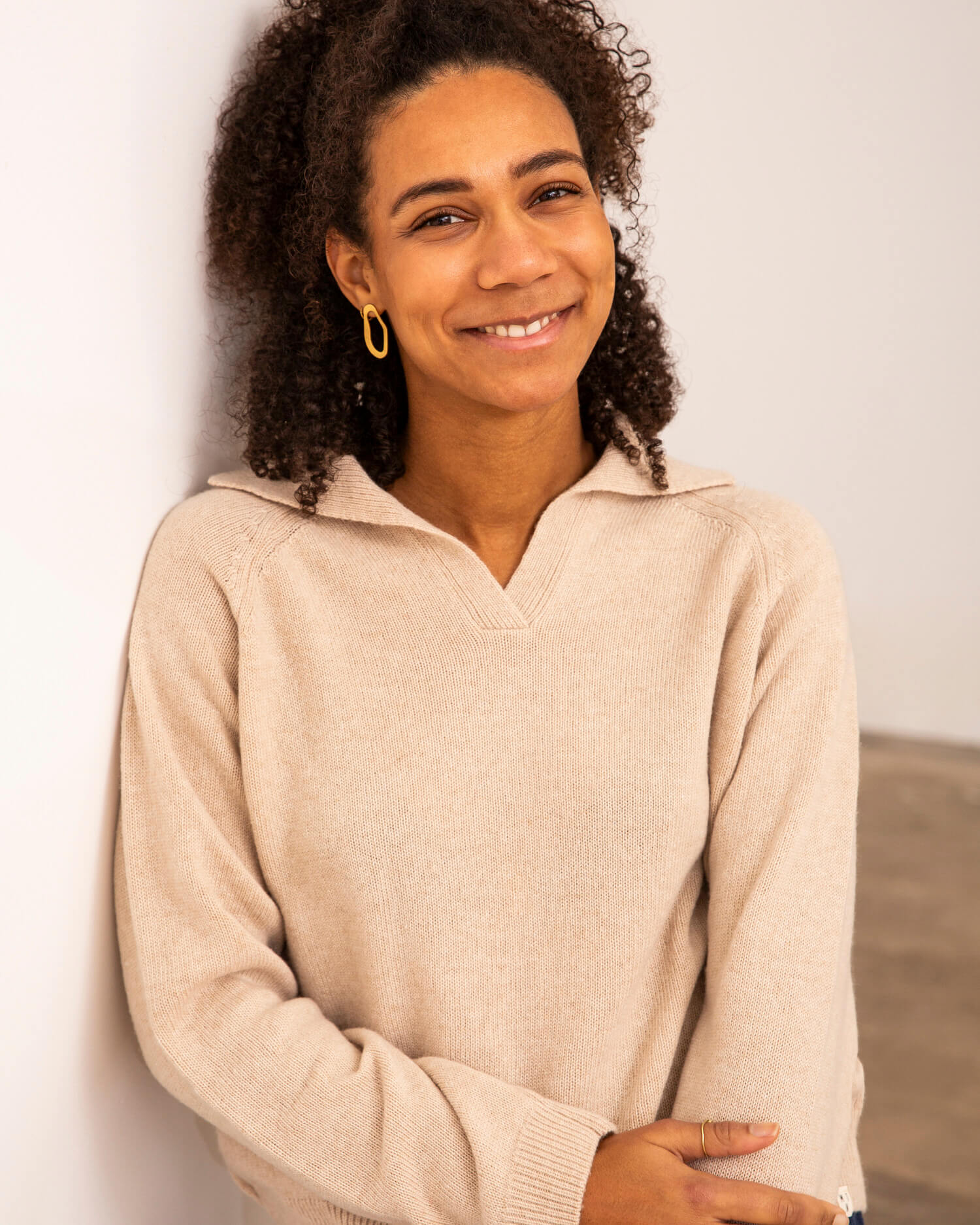 Beige sweater made from recycled wool by Matona