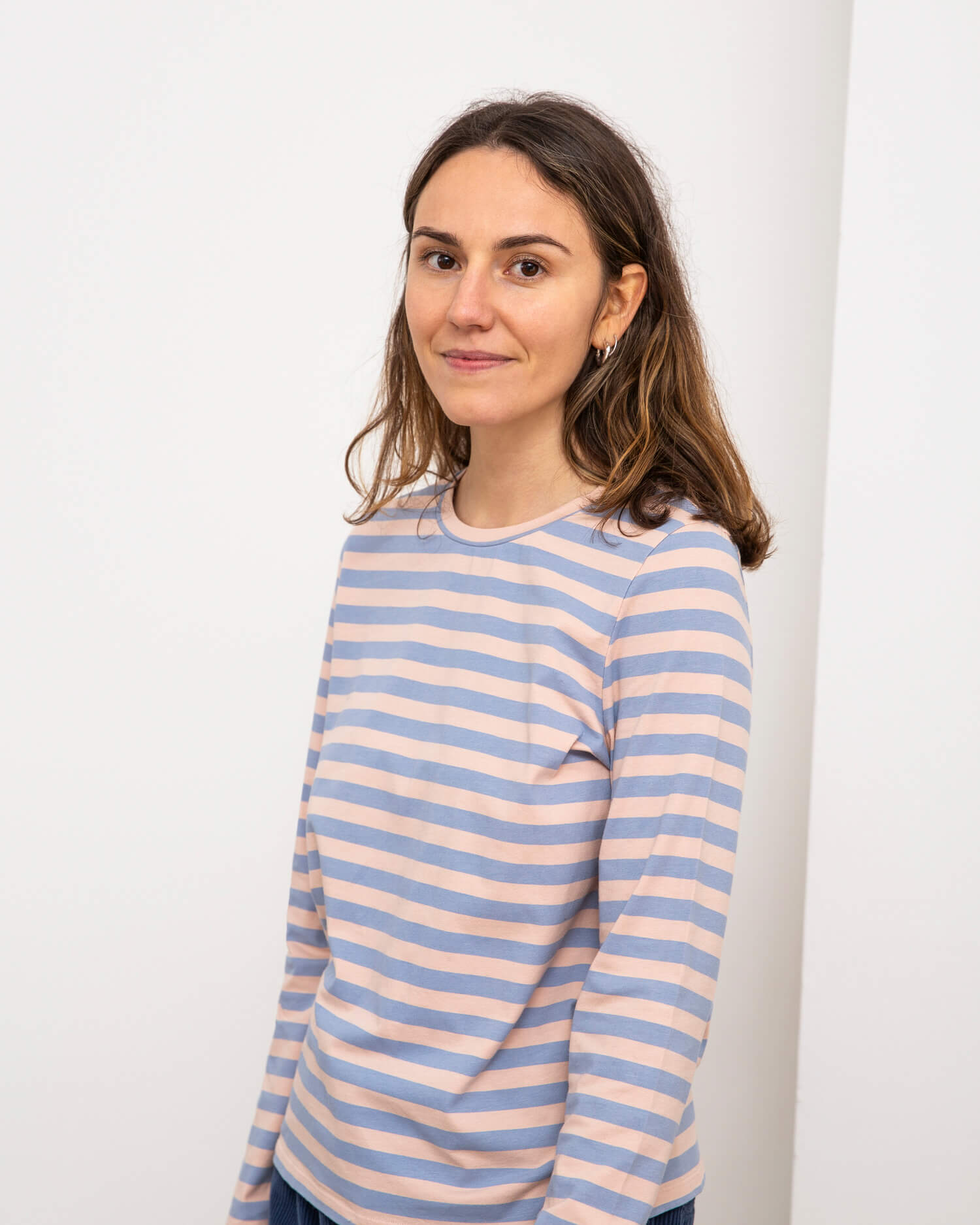 Blau gestreiftes Langarmshirt aus 100% Bio-Baumwolle von Matona