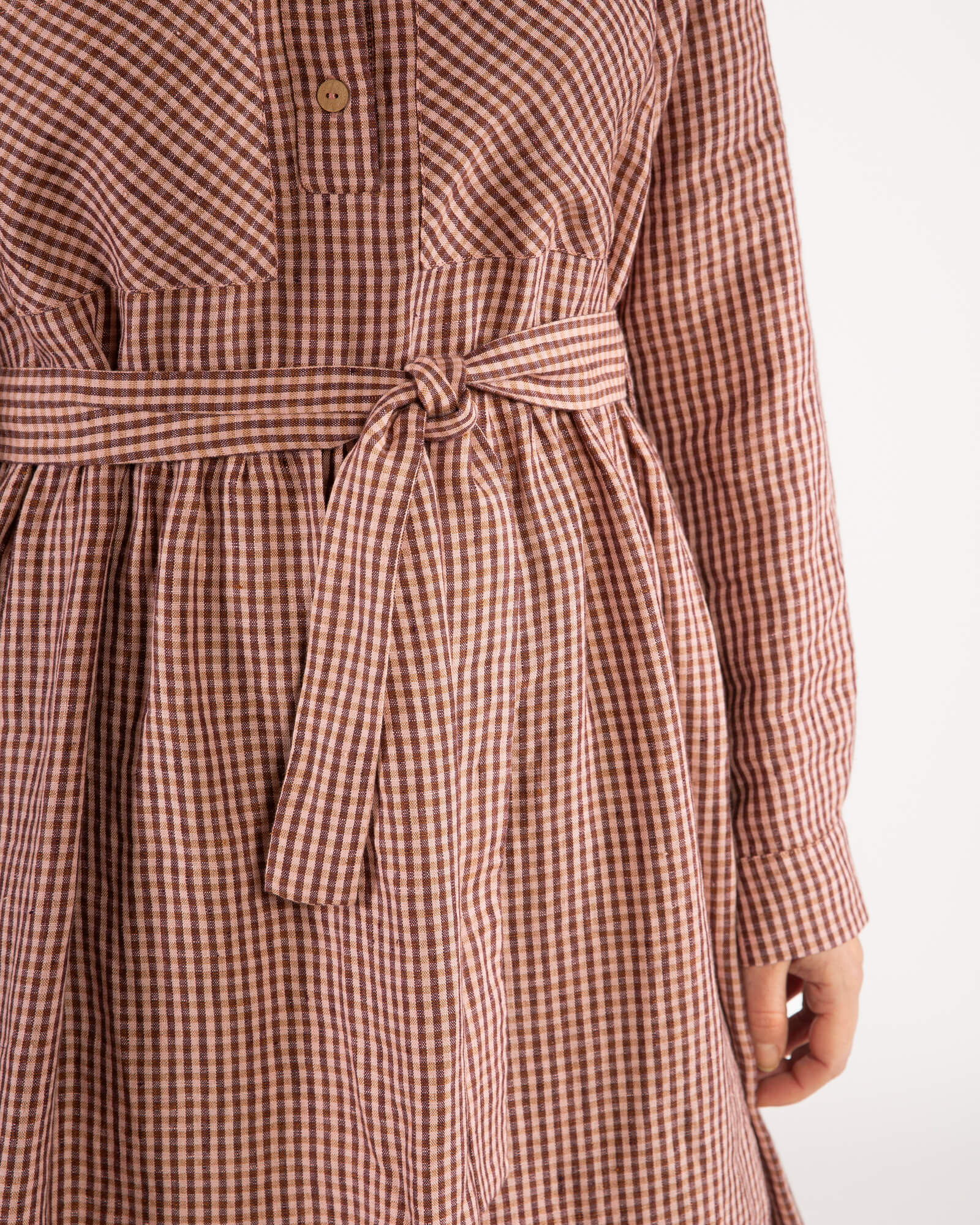 Kariertes Kleid heather aus 100% Leinen von Matona