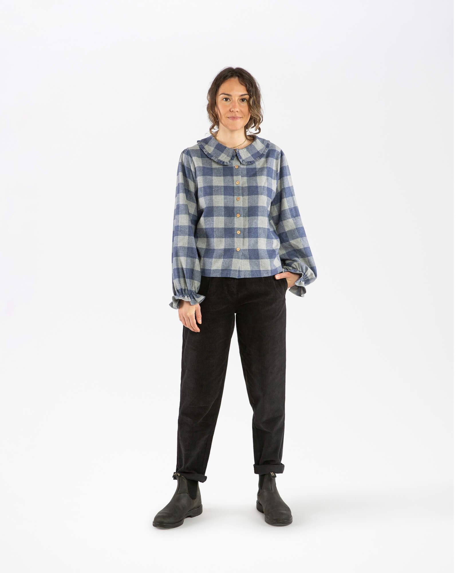 Karierte Flannelbluse aus 100% Bio-Baumwolle von Matona