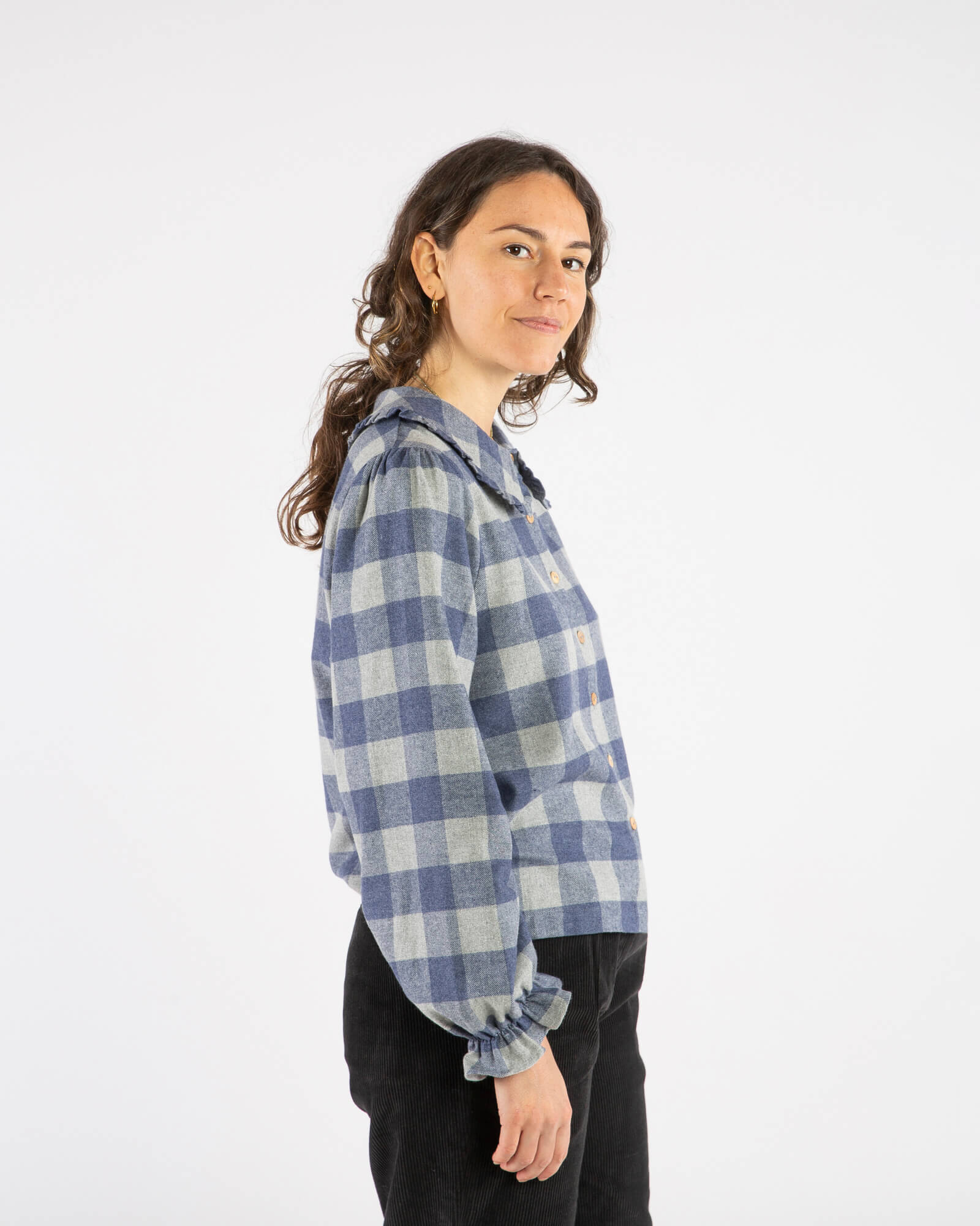 Karierte Flannelbluse aus 100% Bio-Baumwolle von Matona