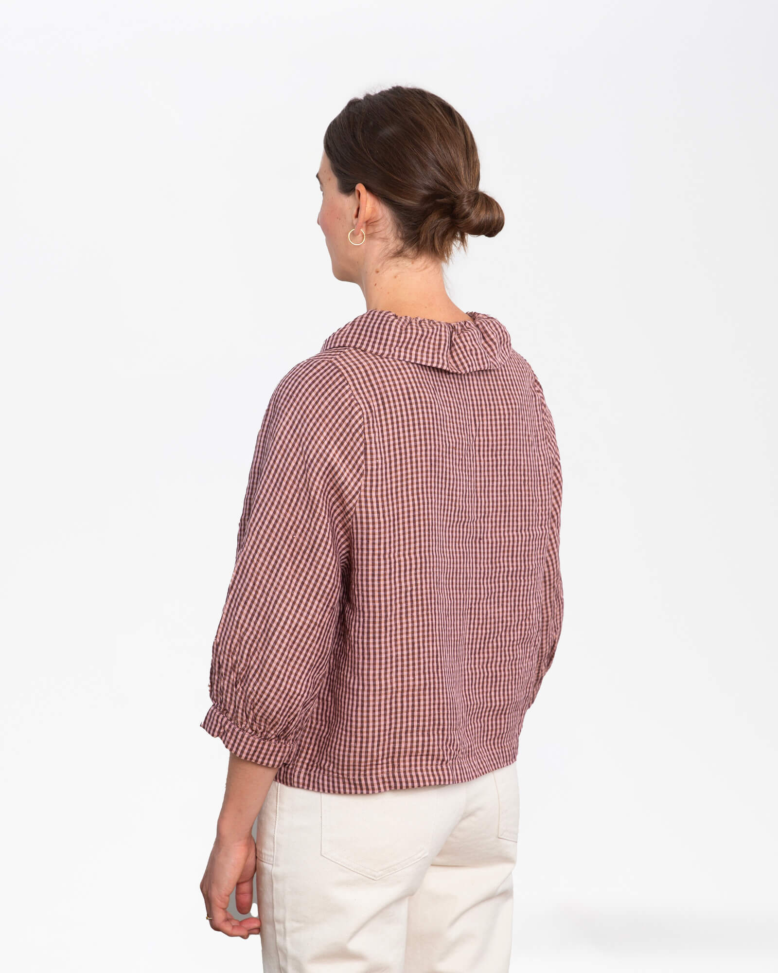 Karierte Bluse heather aus 100% Leinen von Matona
