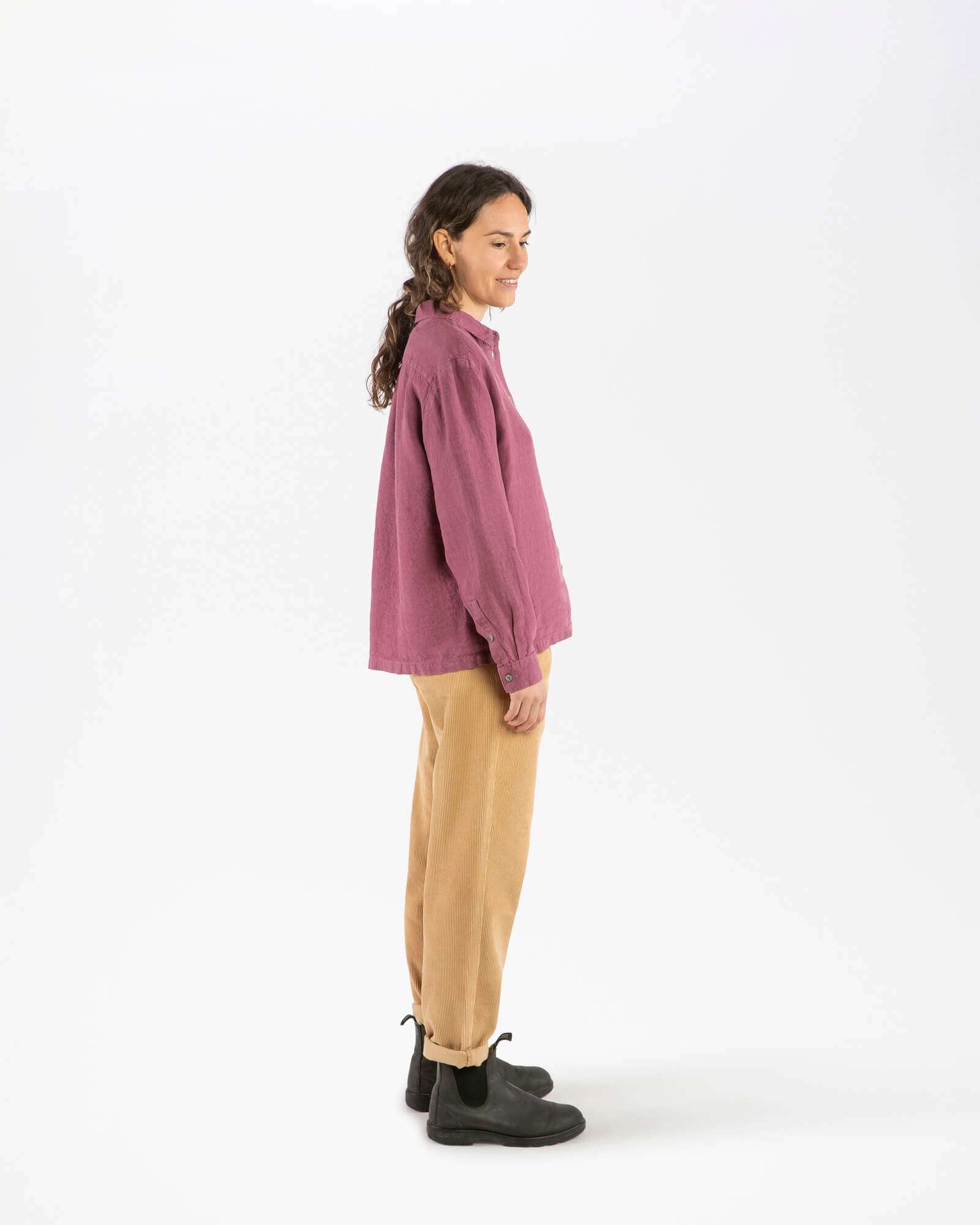 Pinke Bluse blackberry aus 100% Leinen von Matona