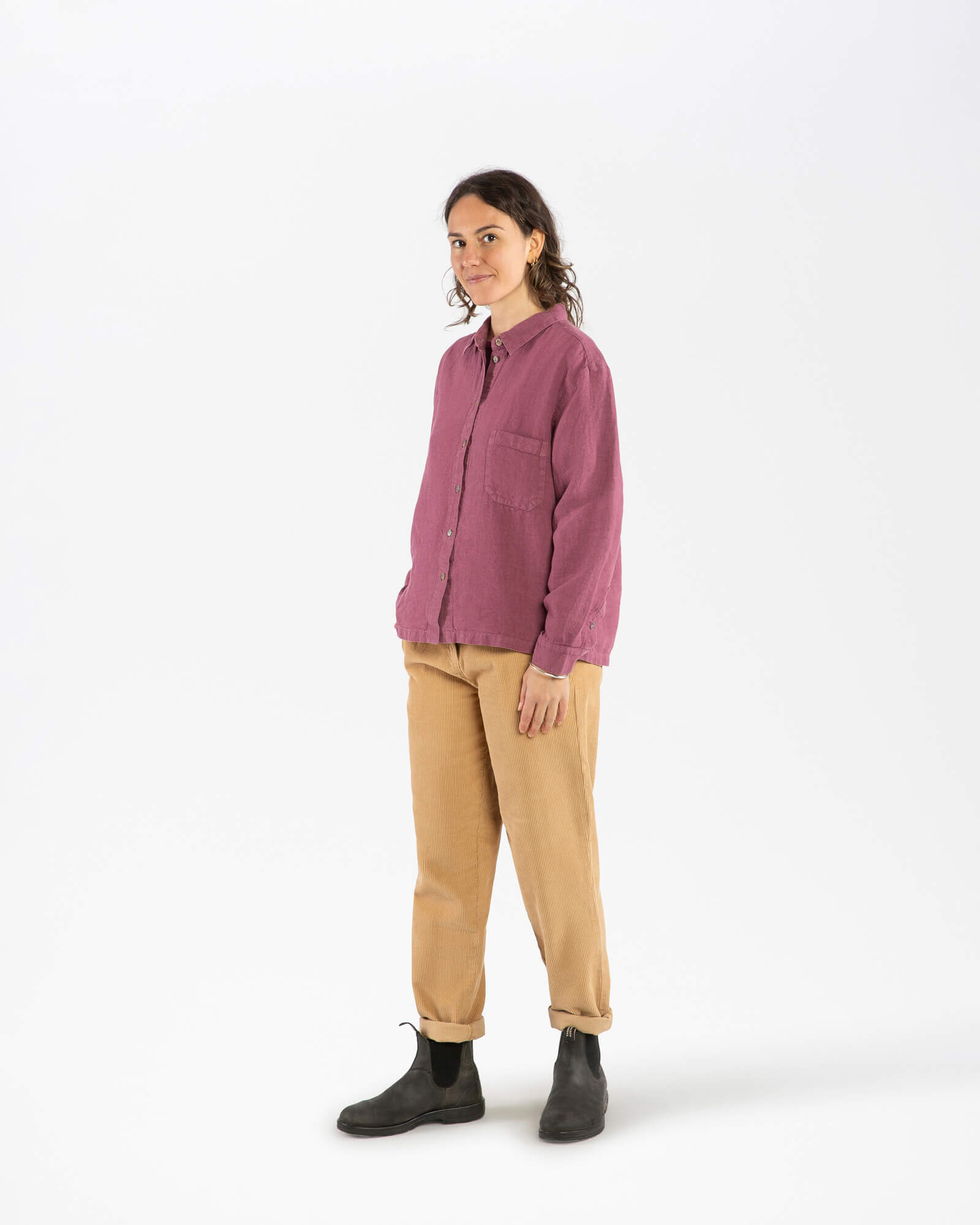 Pinke Bluse blackberry aus 100% Leinen von Matona