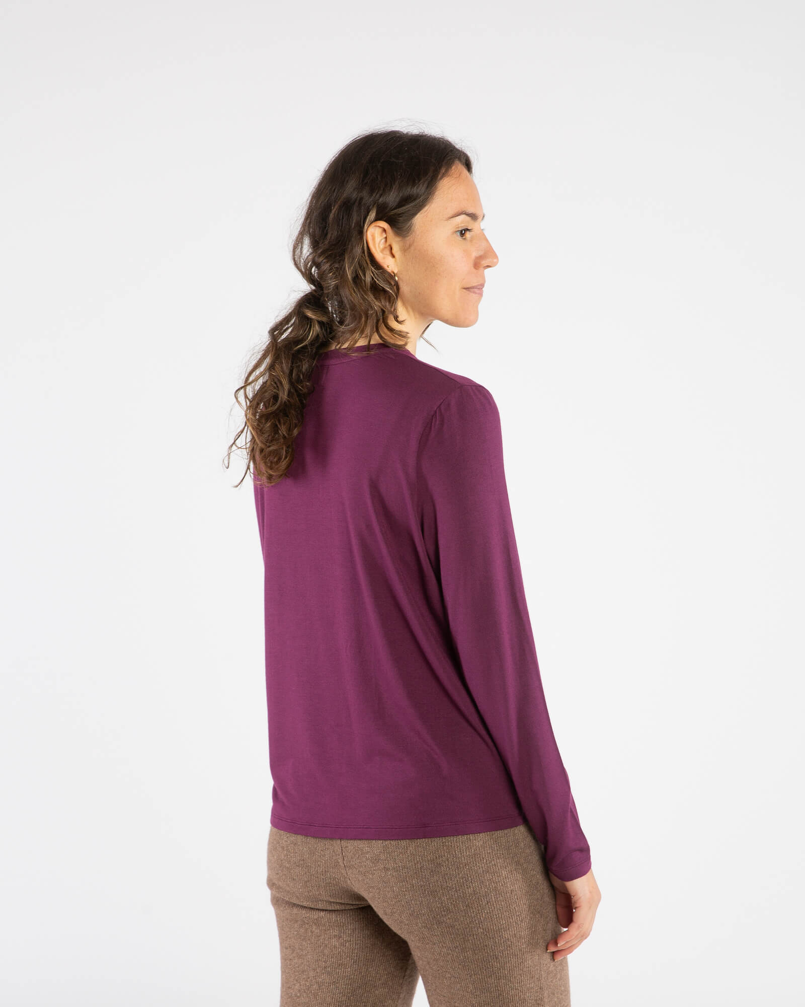 Violettes Langarmshirt aubergine aus Modal von Matona