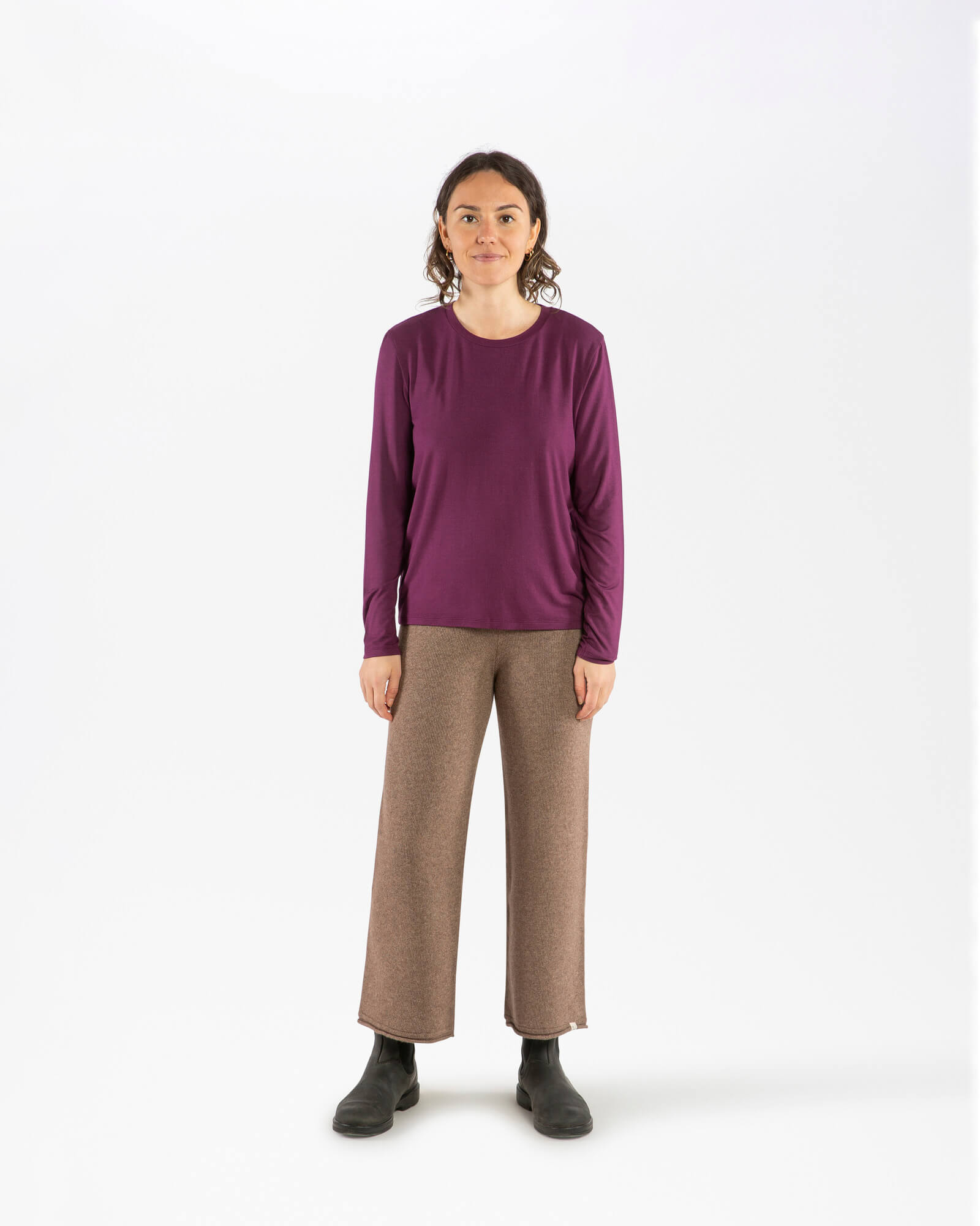 Violettes Langarmshirt aubergine aus Modal von Matona