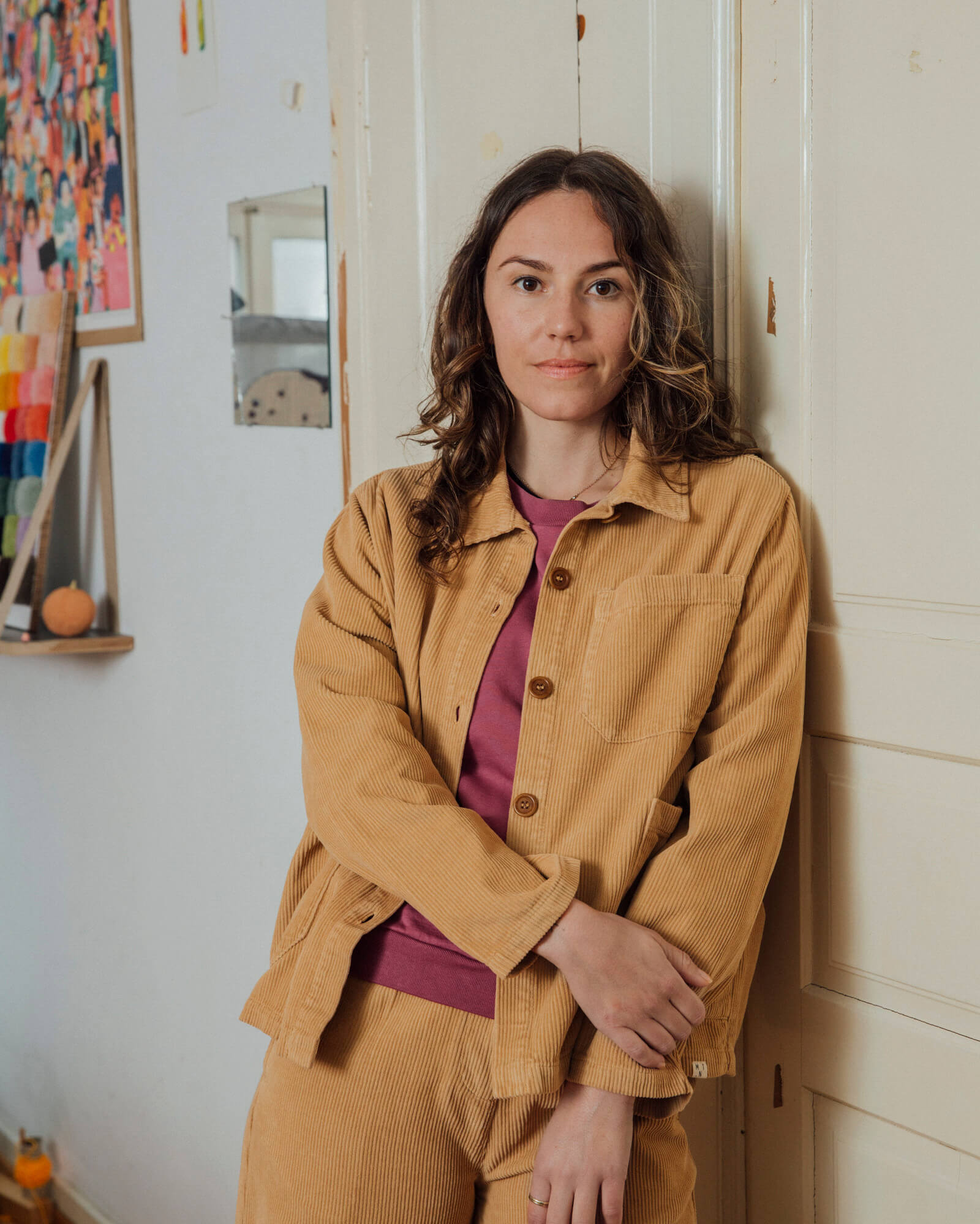 Hellbraune Kordjacke marmot aus 100% Bio-Baumwolle von Matona