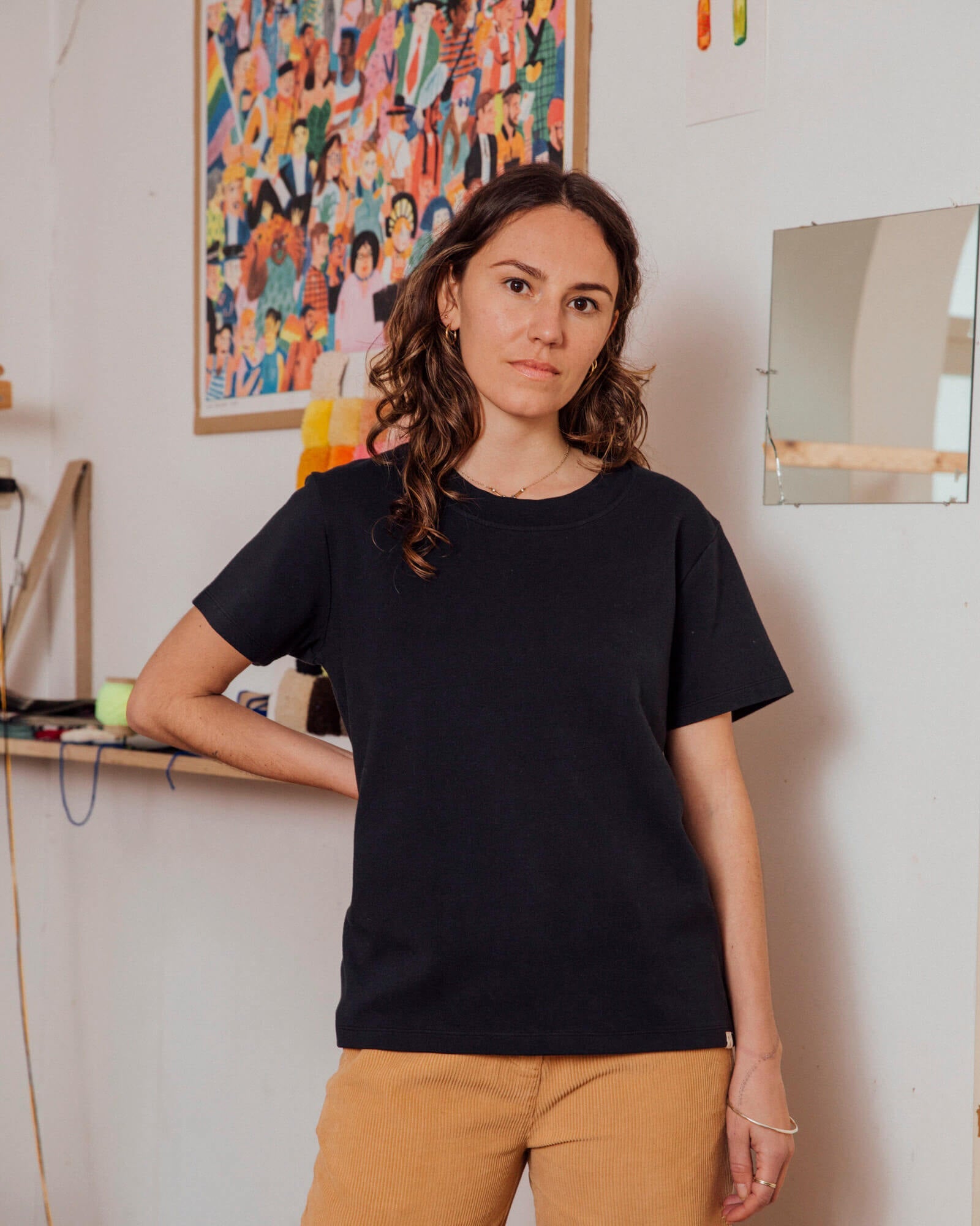 Schwarzes T-Shirt aus 100% Bio-Baumwolle von Matona
