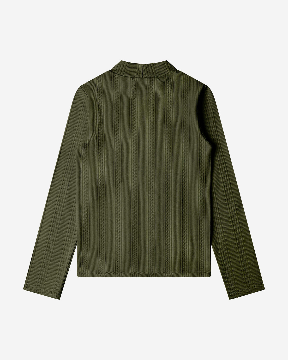 Grünes Langarmshirt Collared Rib aus Bio-Baumwolle von Matona