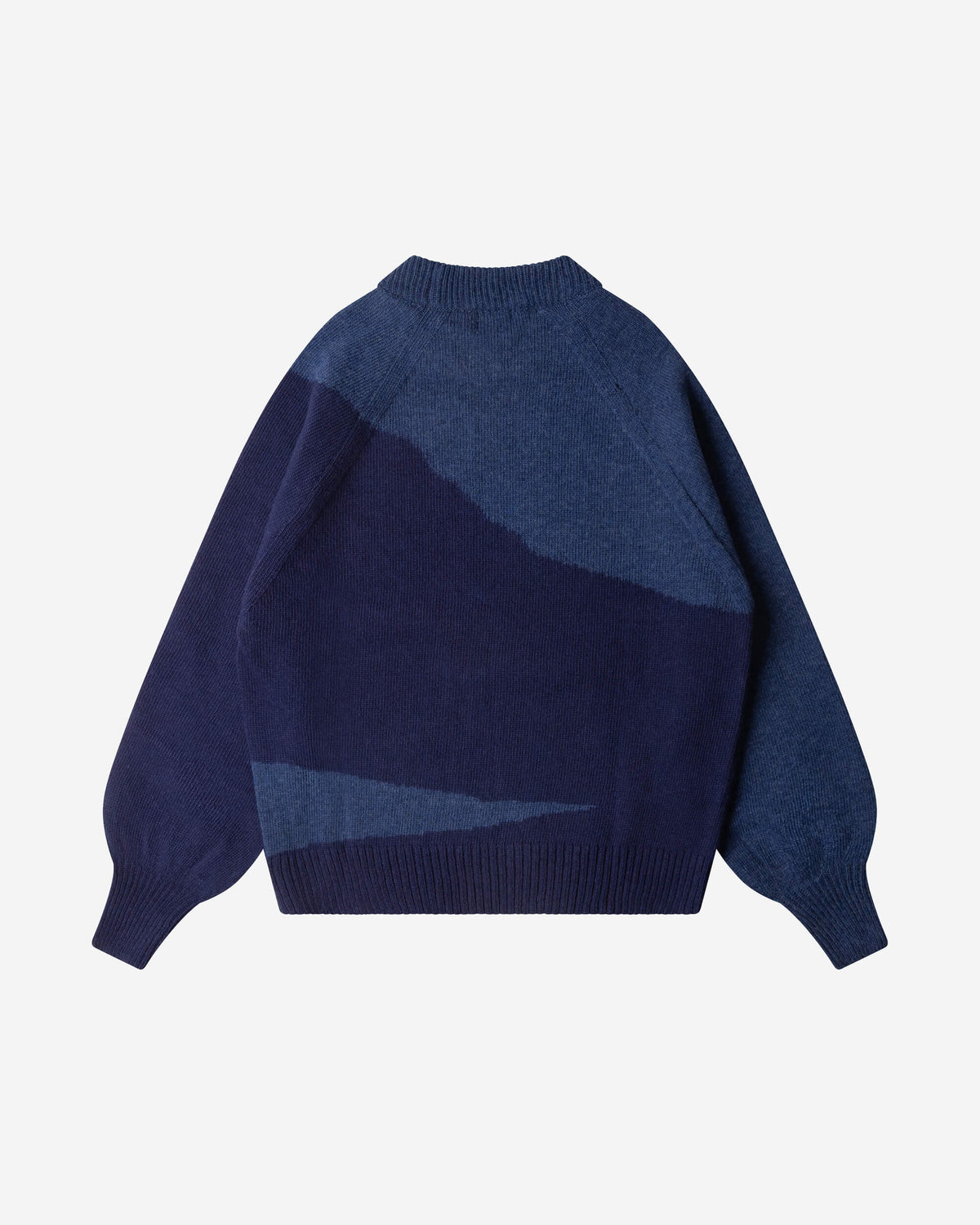 Blauer Sweater Raglan aus Bio-Wolle von Matona