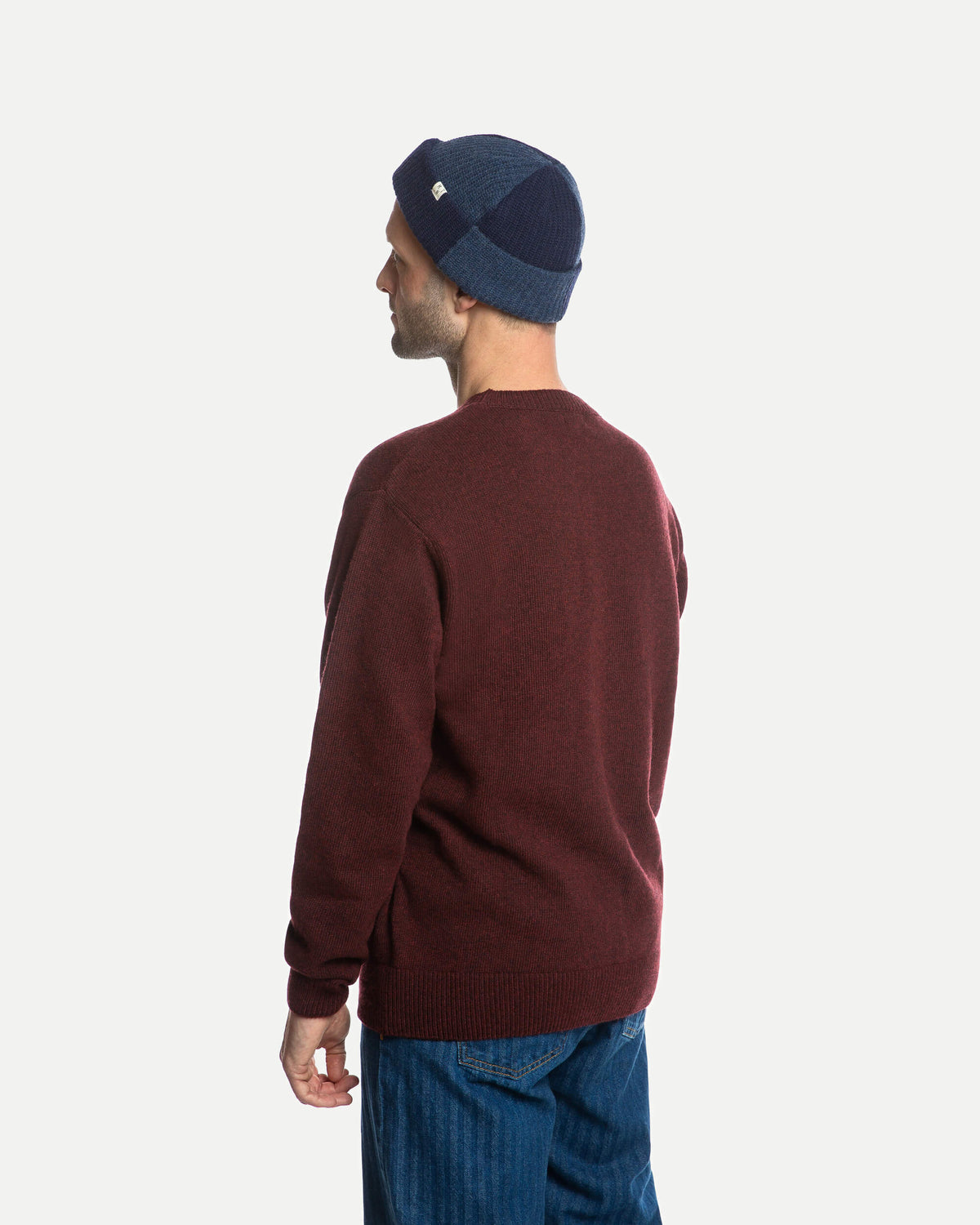 Bordeauxroter Sweater Classic aus Bio-Wolle von Matona