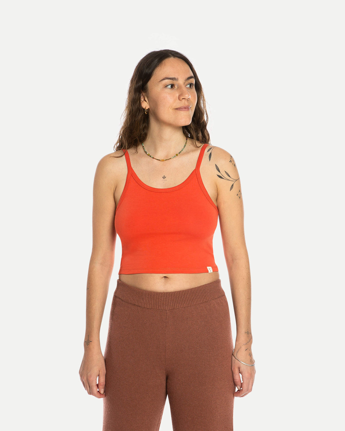 Oranges Crop-Top Basic aus Bio-Baumwolle von Matona