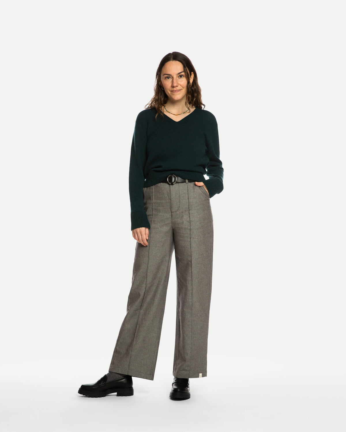 Dunkelgrüner Sweater aus 100% Kaschmir von Matona