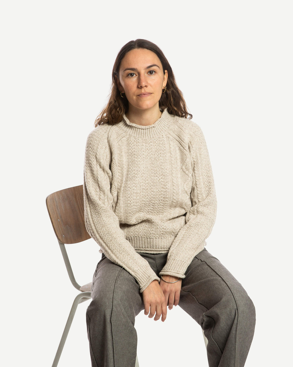 Beiger Sweater Harbour aus Bio-Wolle von Matona
