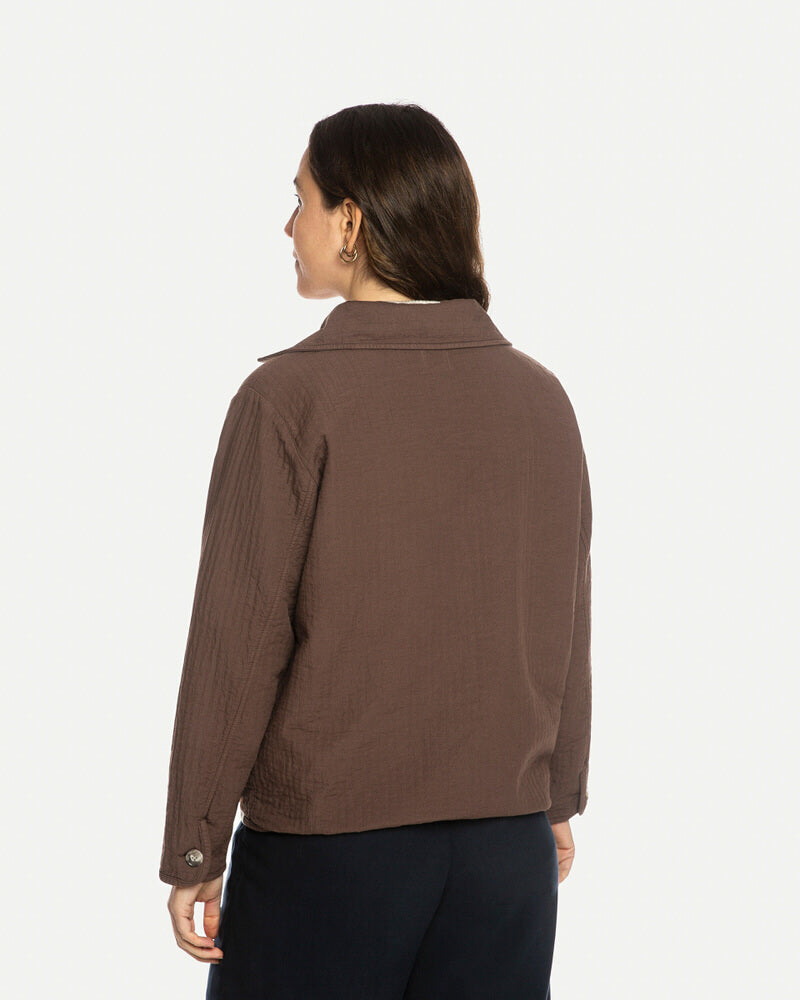 Braune Jacke Quilted aus 100% recycelter Baumwolle von Matona
