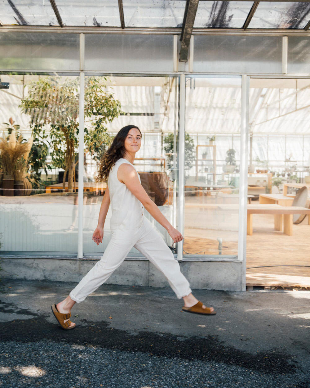 White overall milk made of linen by Matona