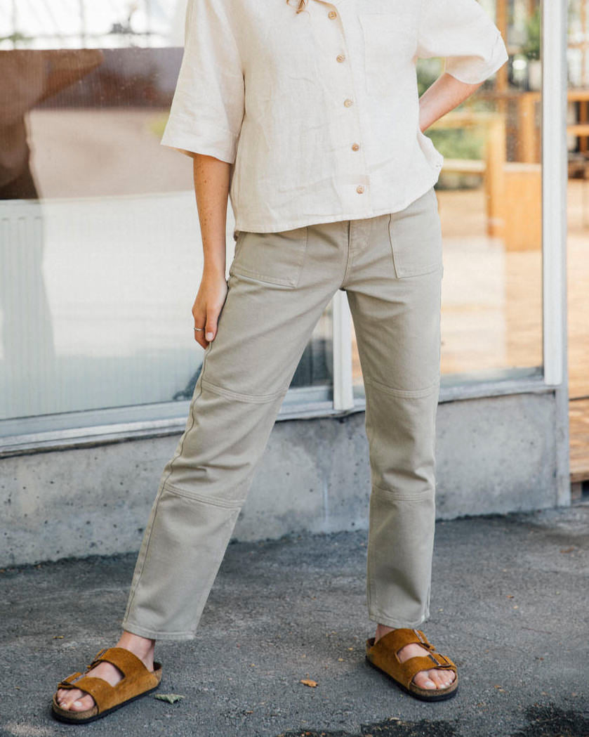 Beige, weite Hose terracotta aus Bio-Baumwolle von Matona