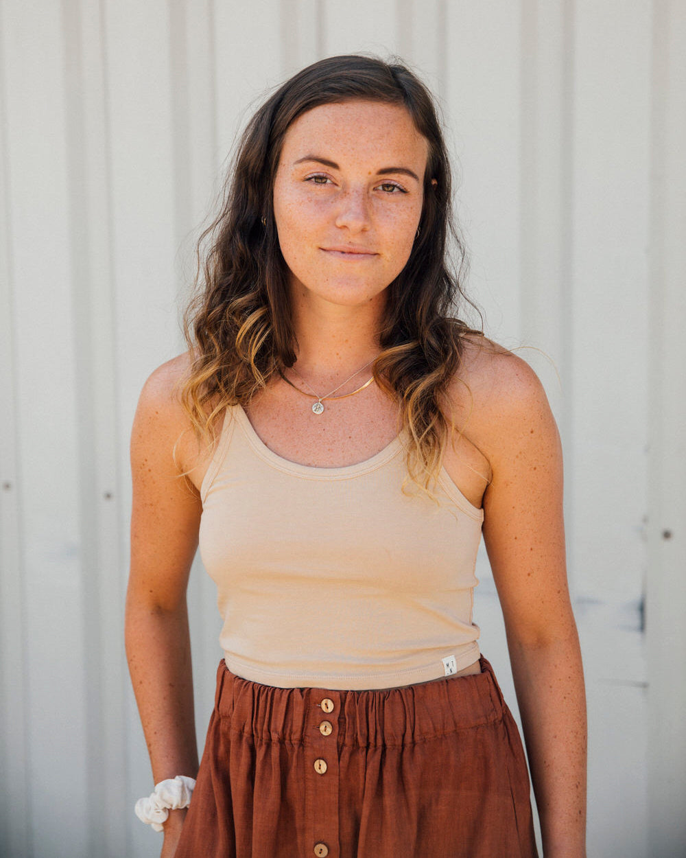 Gray crop top graphite made of organic cotton by Matona