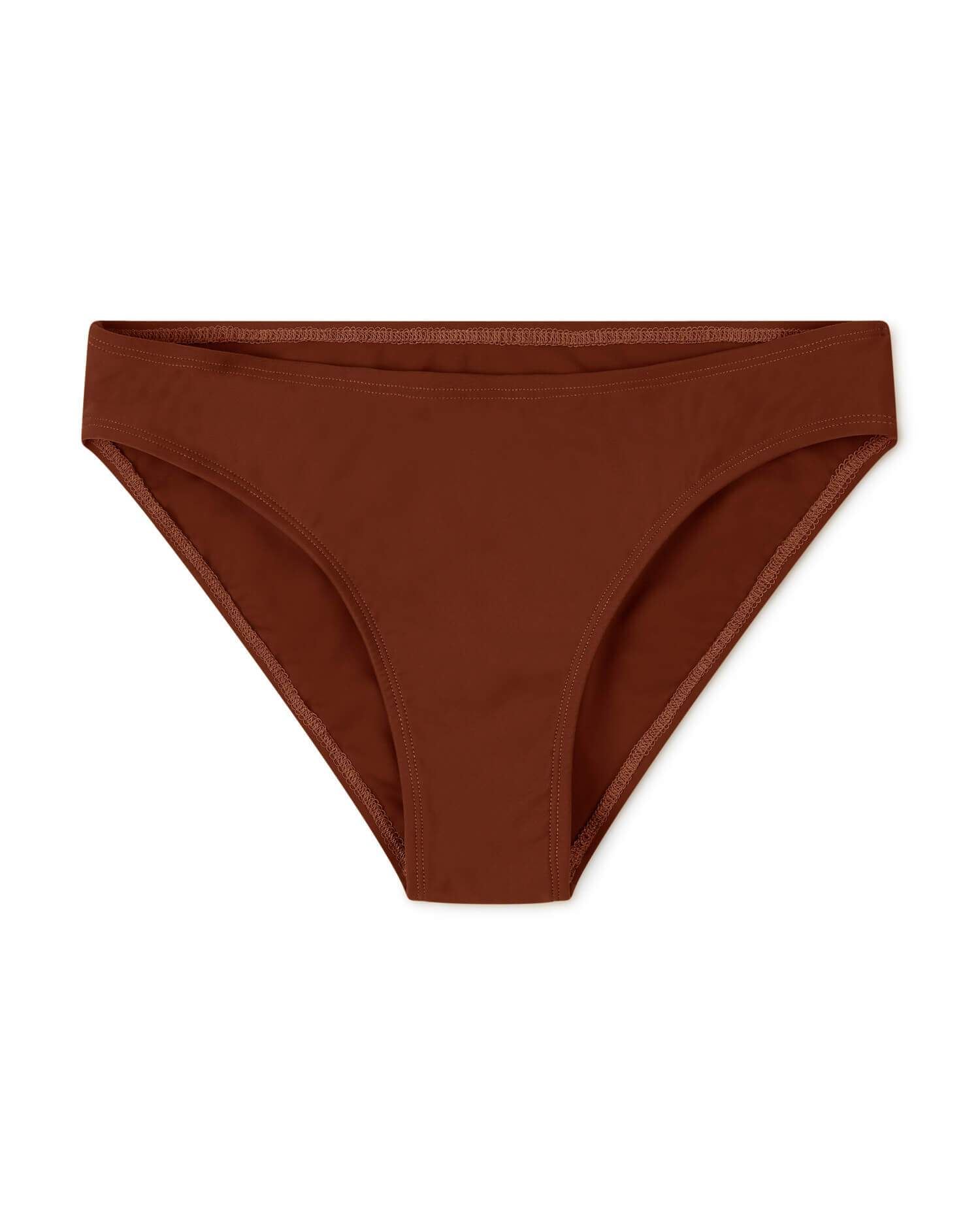 Red-brown bikini bottom made from recycled polyamide from Matona