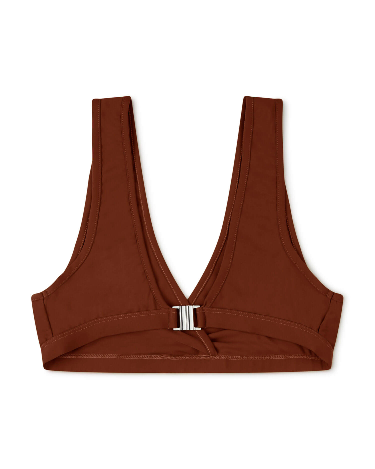 Red-brown bikini top made from recycled polyamide from Matona