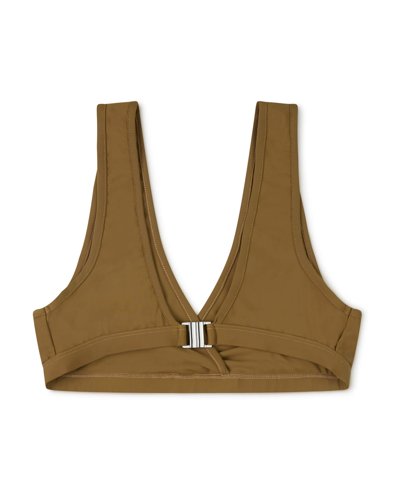 Brown bikini top made from recycled polyamide from Matona