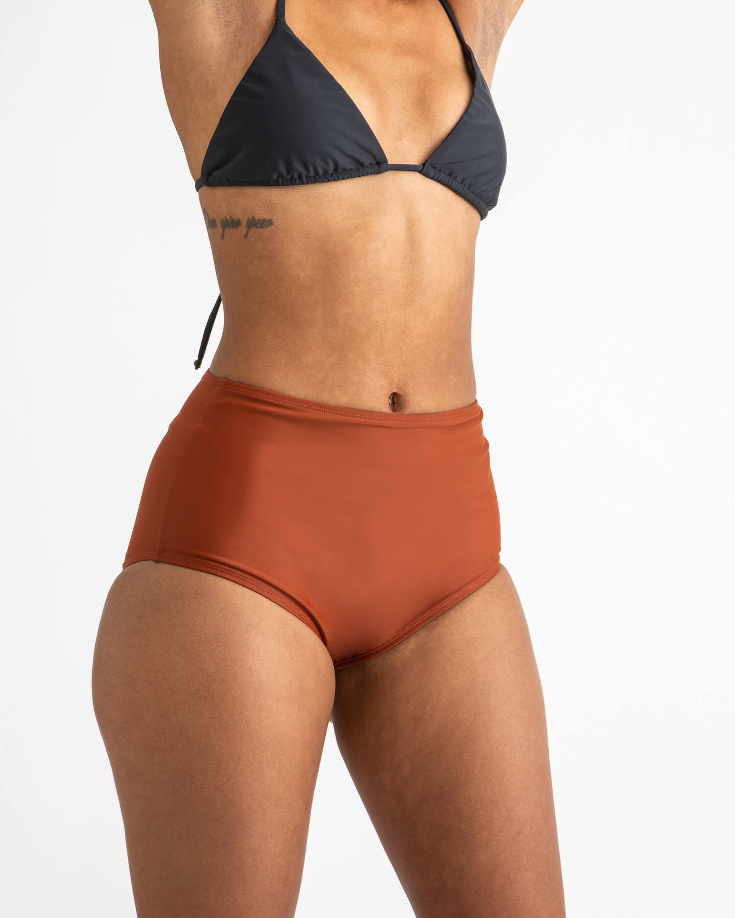 Red-brown bikini bottom made from recycled polyamide from Matona