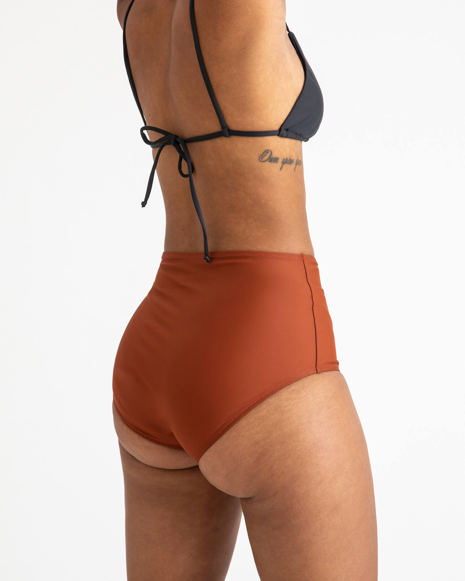 Red-brown bikini bottom made from recycled polyamide from Matona