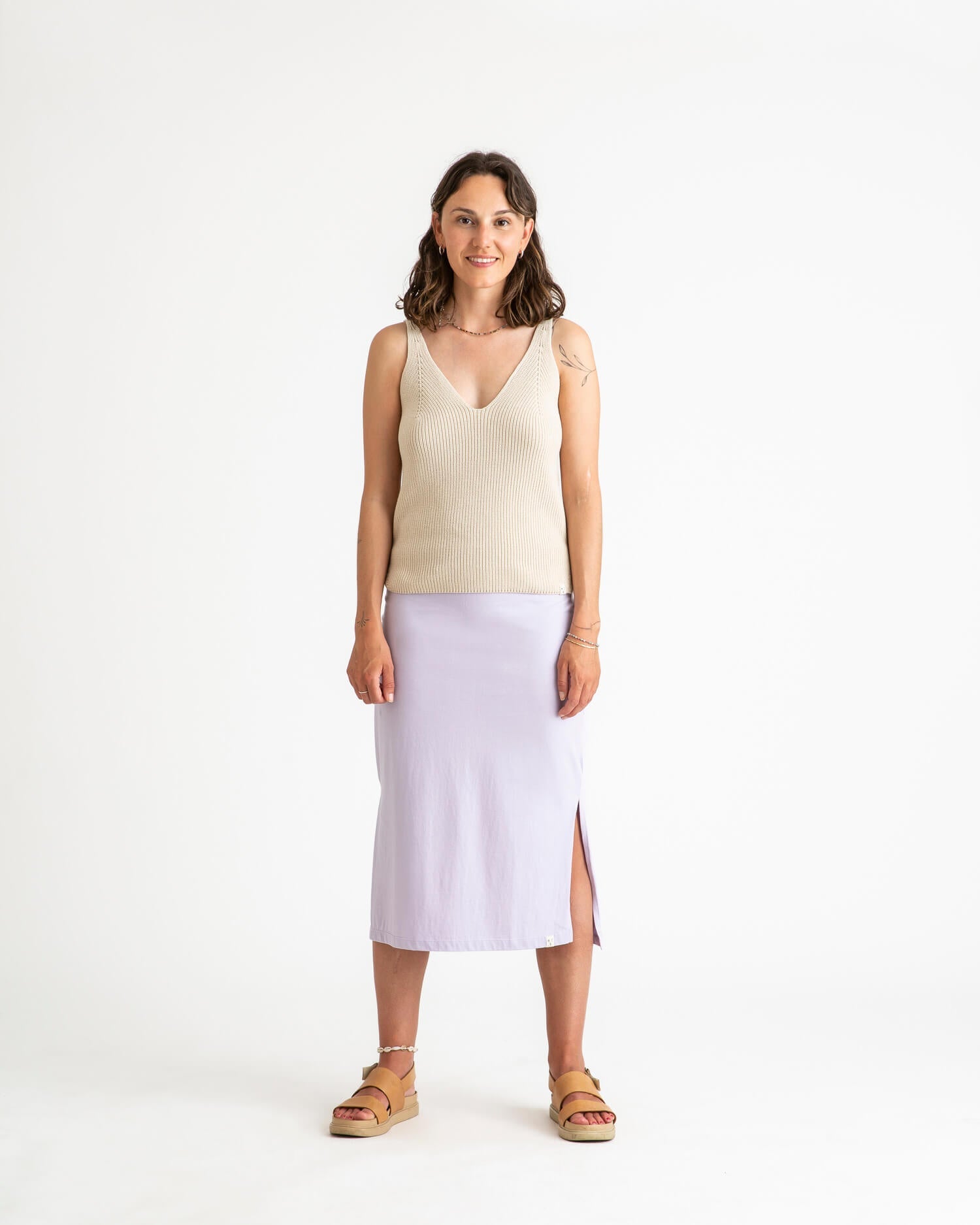 White, knitted tank top made from 100% organic cotton from Matona