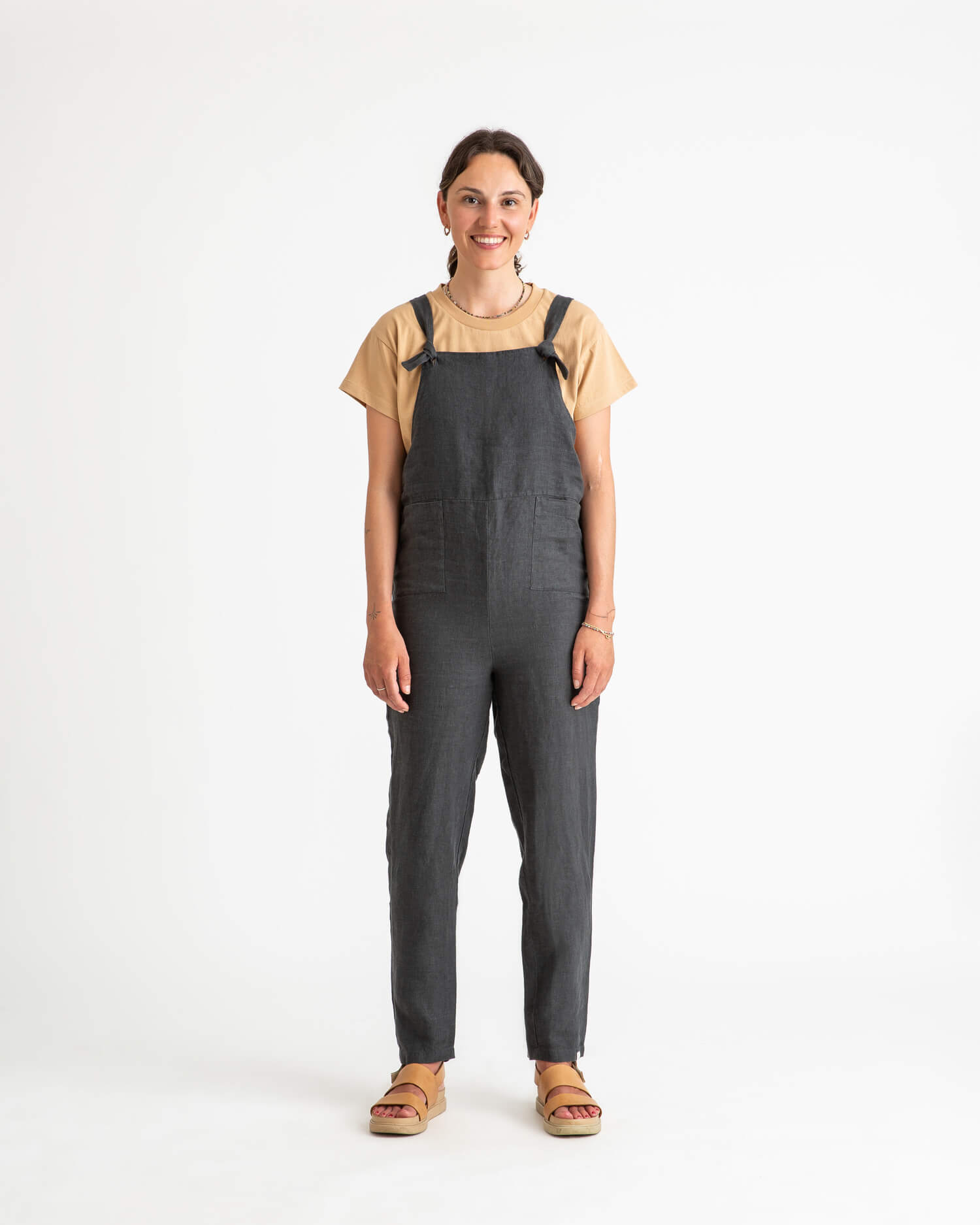 Black linen jumpsuit from Matona