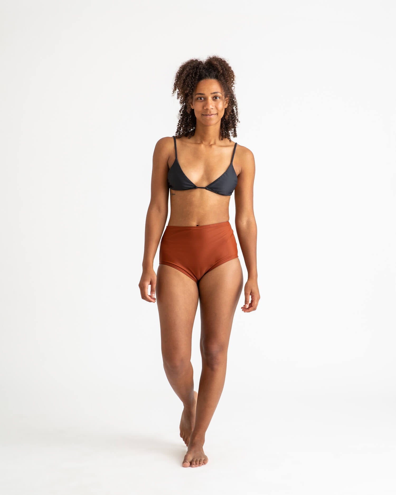 Black triangle bikini top made from recycled polyamide from Matona