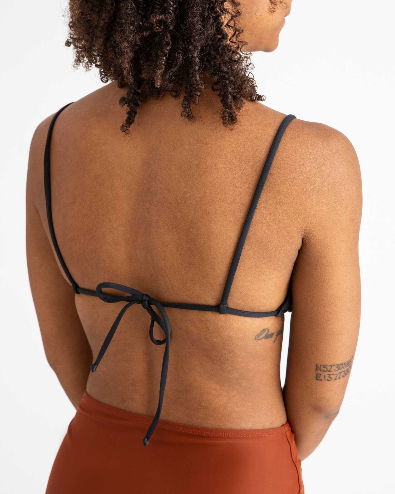 Black triangle bikini top made from recycled polyamide from Matona