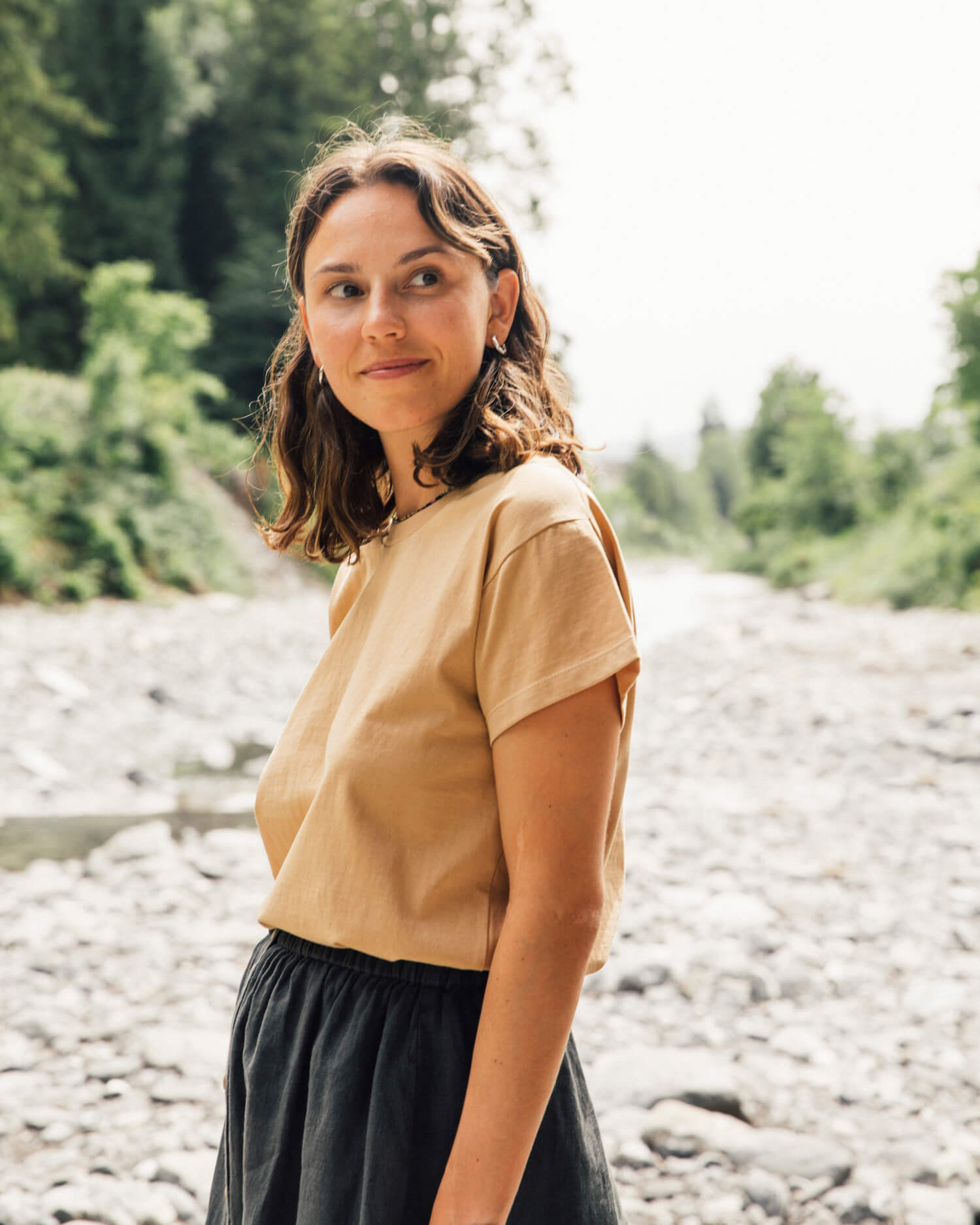 Light brown Essential T-shirt made from 100% organic cotton from Matona