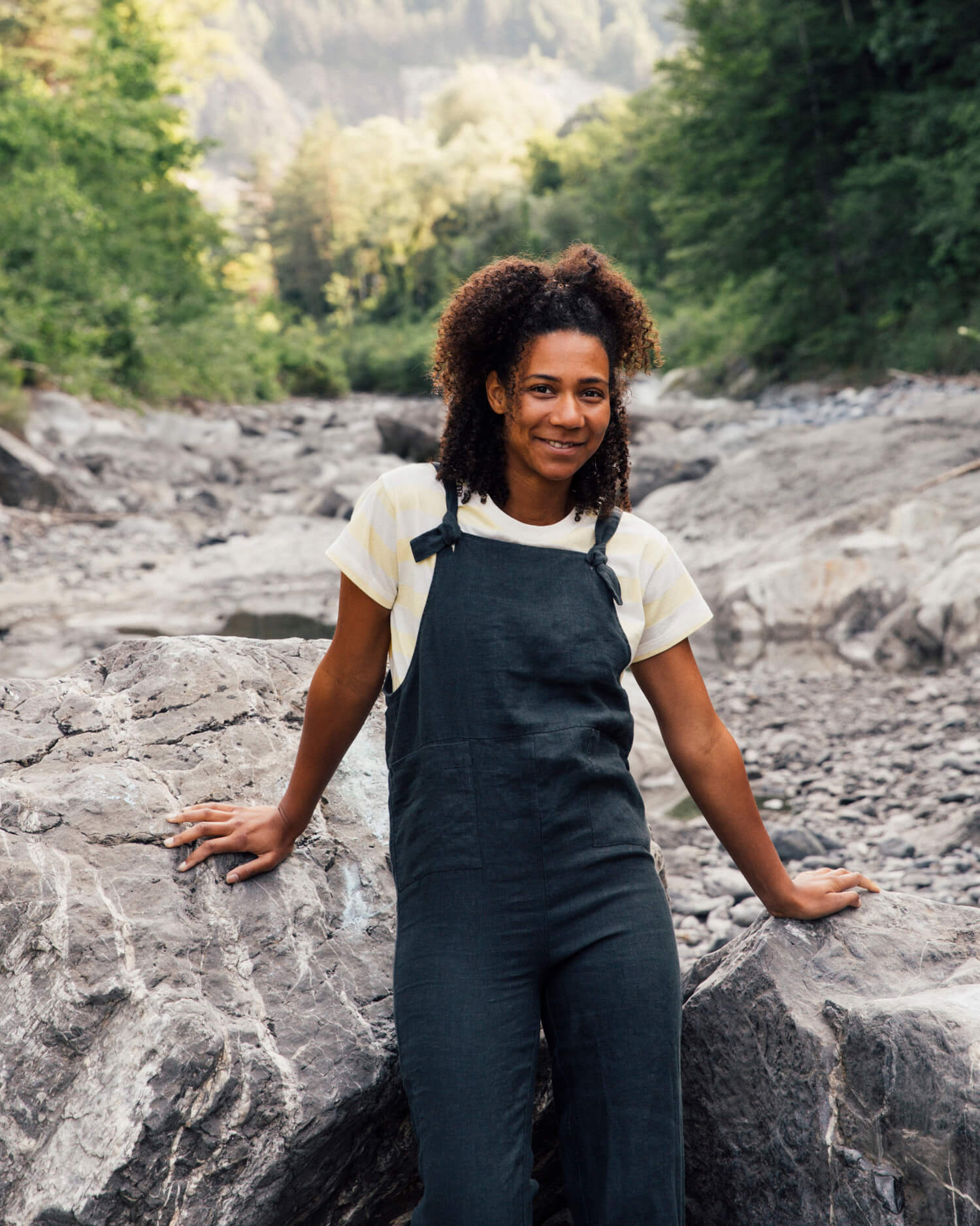 Black linen jumpsuit from Matona