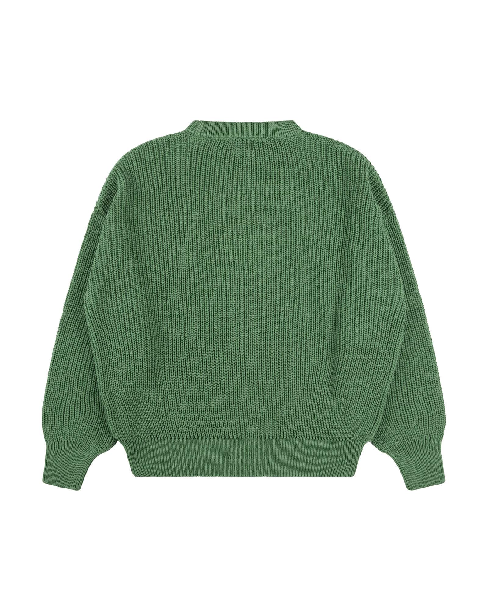 Green cotton knit sweater by Matona