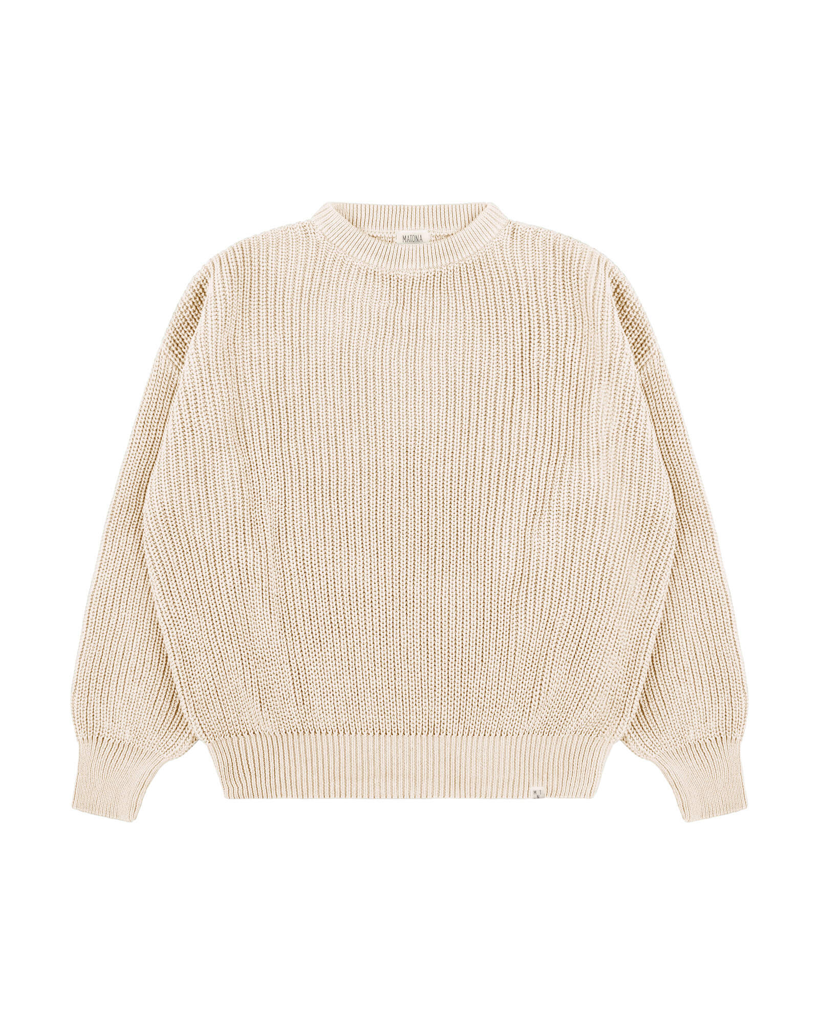 Pull brodé en coton beige de Matona