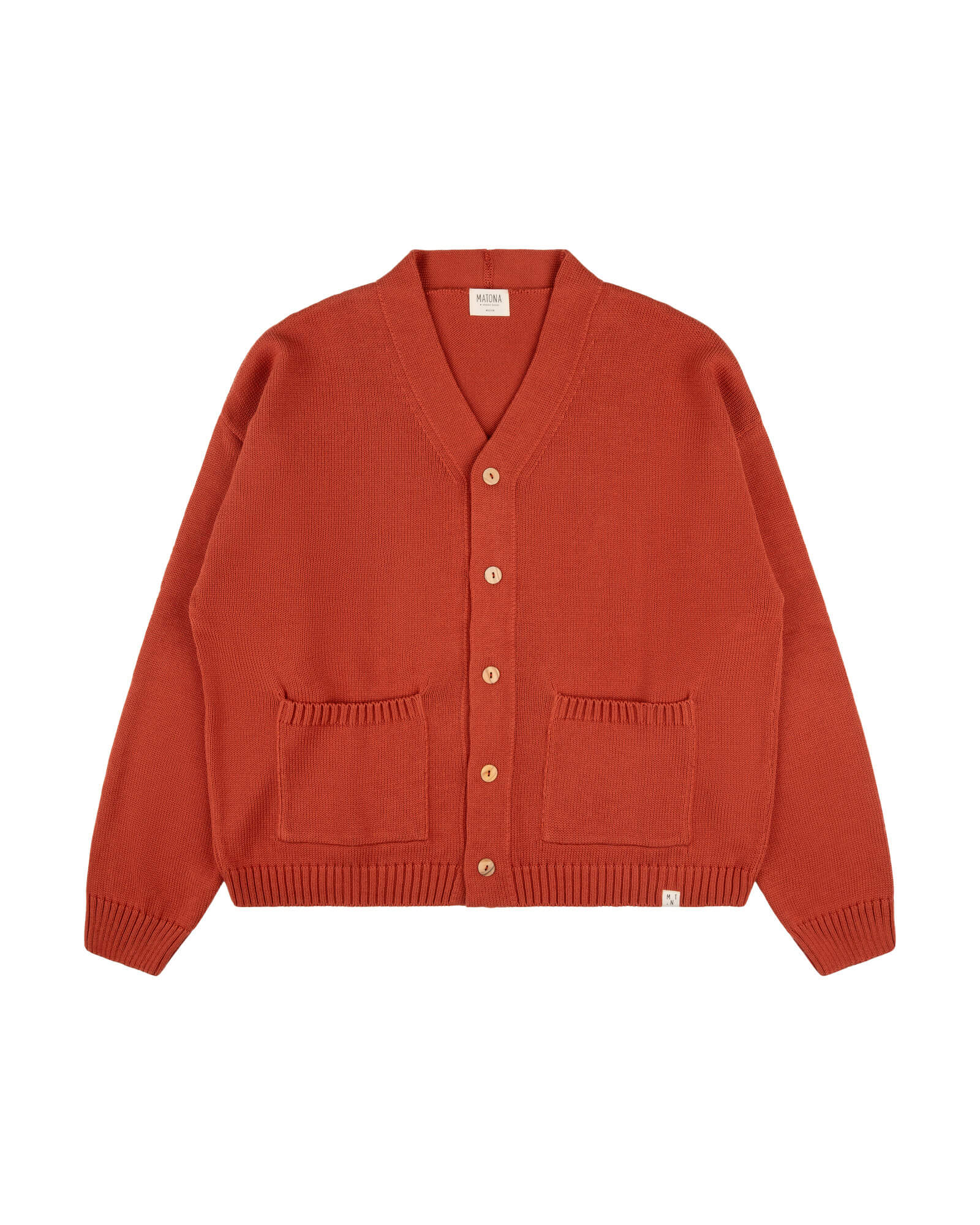 Roter Cardigan Magma aus 100% Bio-Baumwolle von Matona