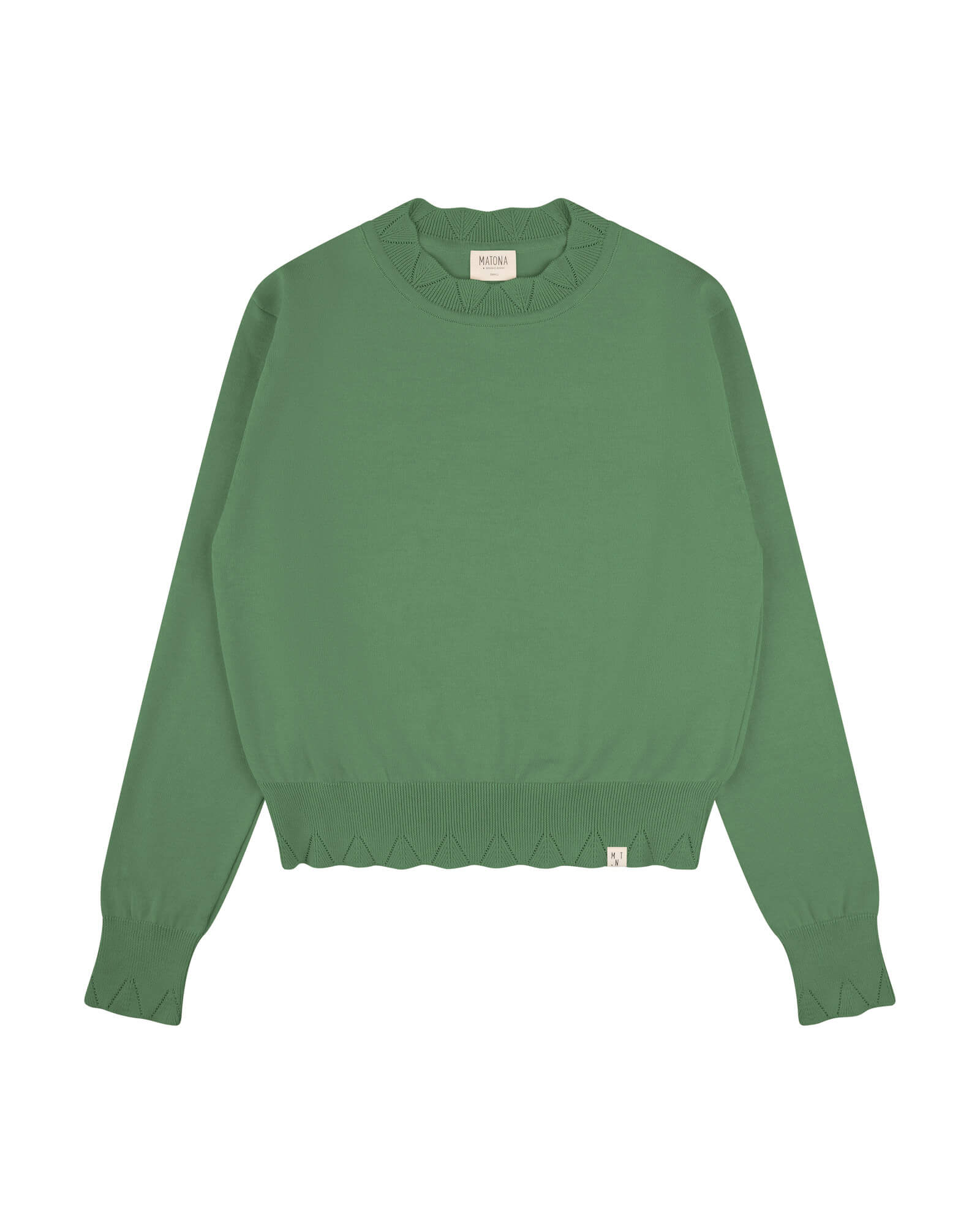Grüner Sweater Flower aus 100% Baumwolle von Matona