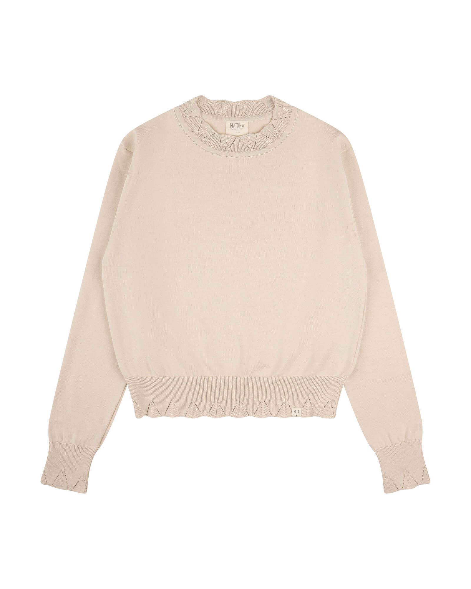 Beiger Sweater Flower aus 100% Baumwolle von Matona
