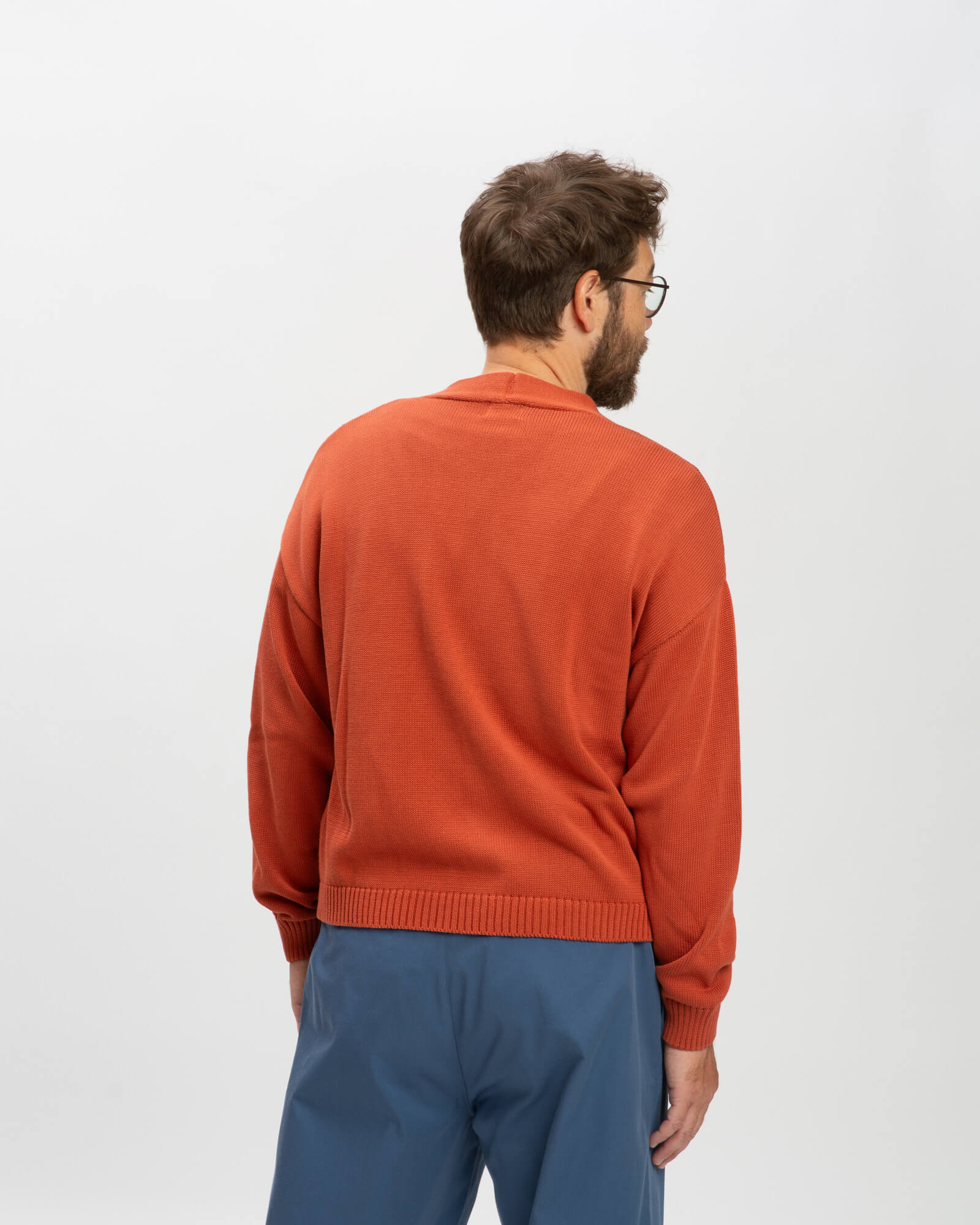 Roter Cardigan Magma aus 100% Bio-Baumwolle von Matona