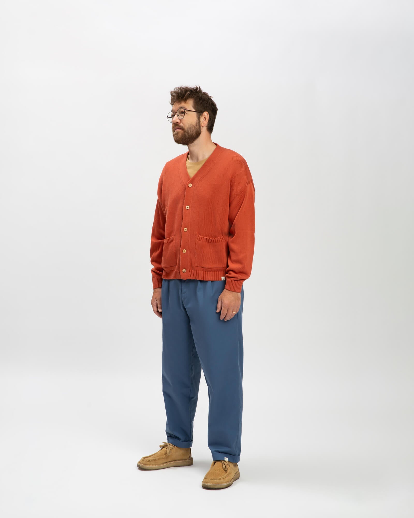 Roter Cardigan Magma aus 100% Bio-Baumwolle von Matona